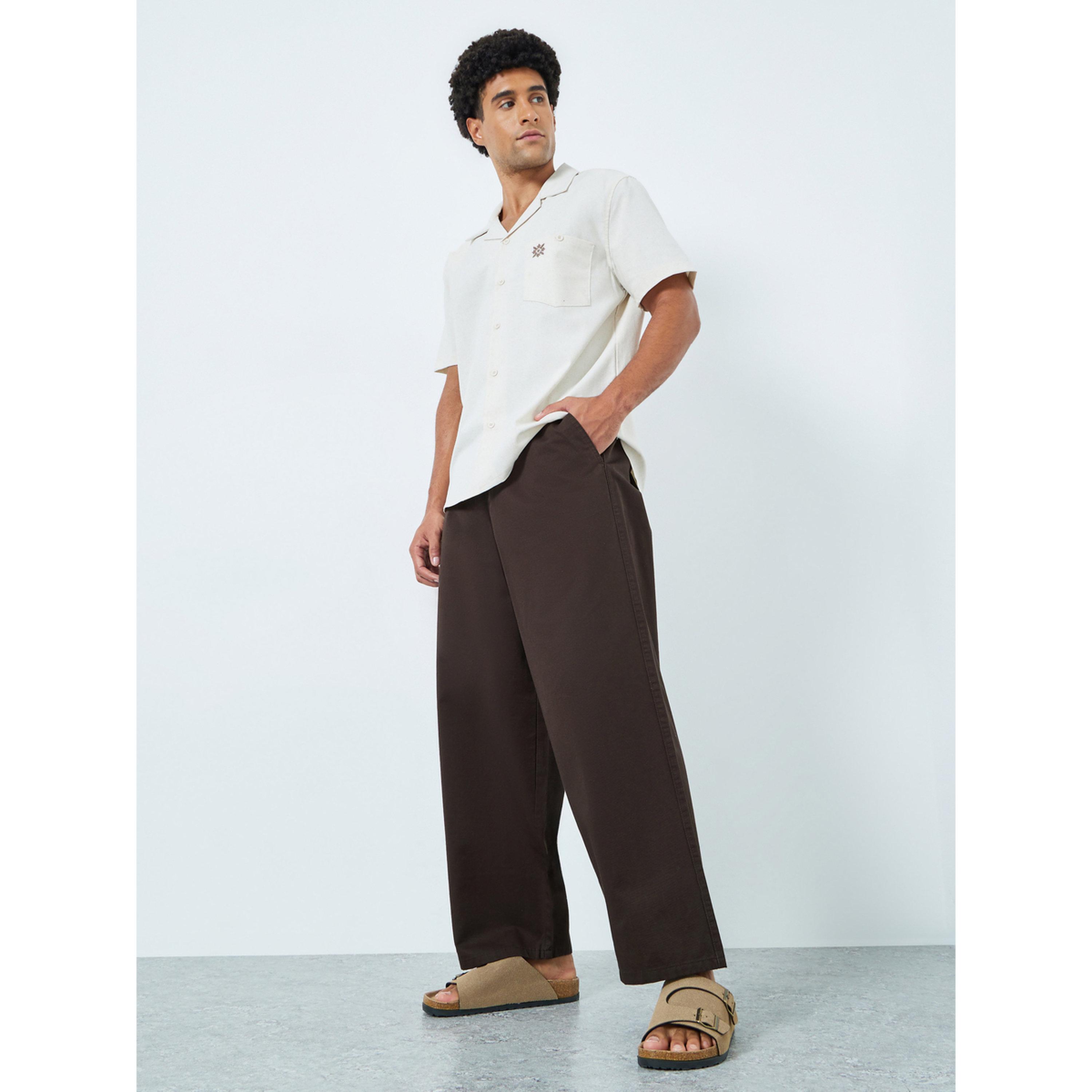 بنطال فضفاض سادة بفتحة مفتاح-men-clothing-bottoms-trousersandchinos-trousers-image-2