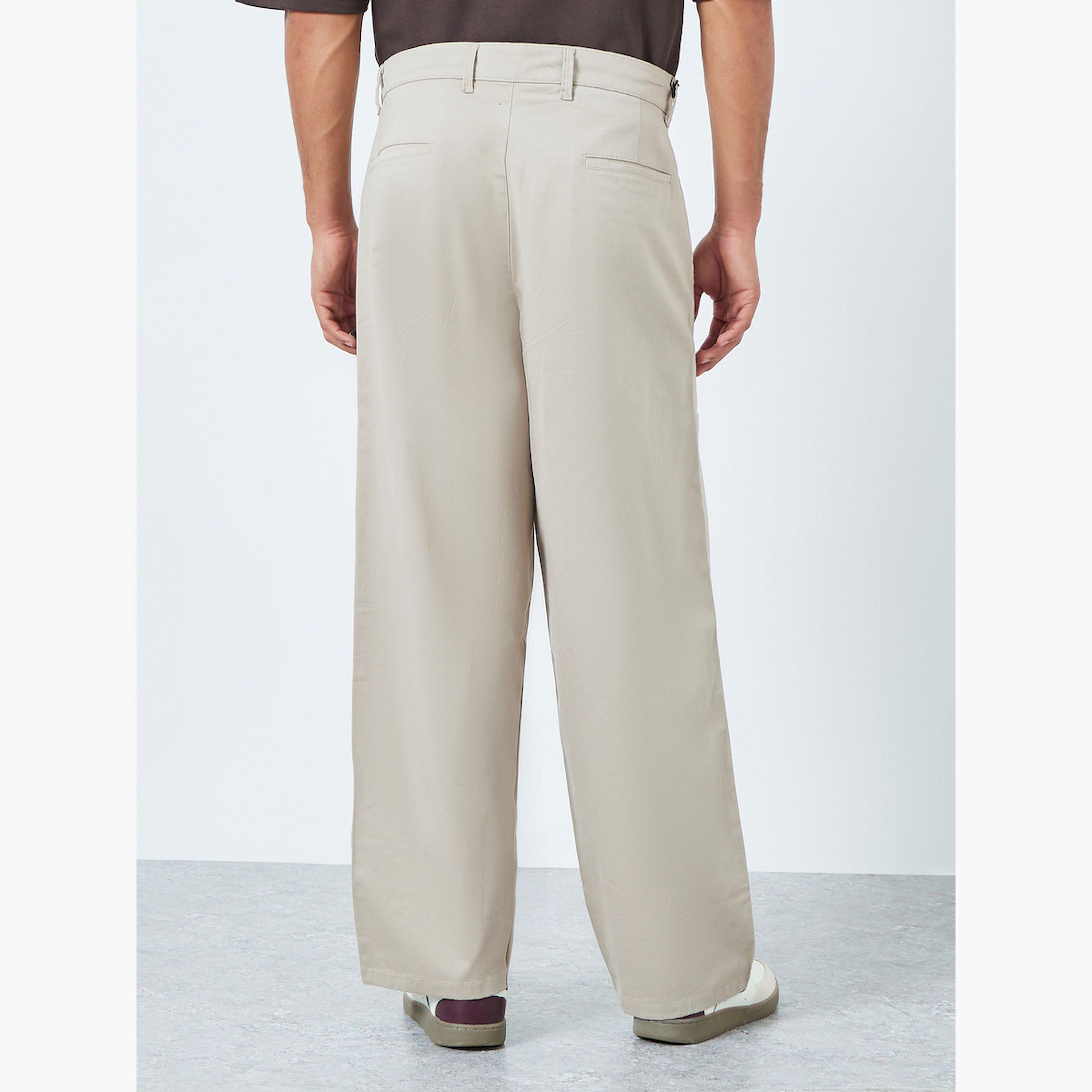 Styli Men Beige Baggy Fit Trousers with Cargo Pockets-men-clothing-bottoms-joggers-image-3