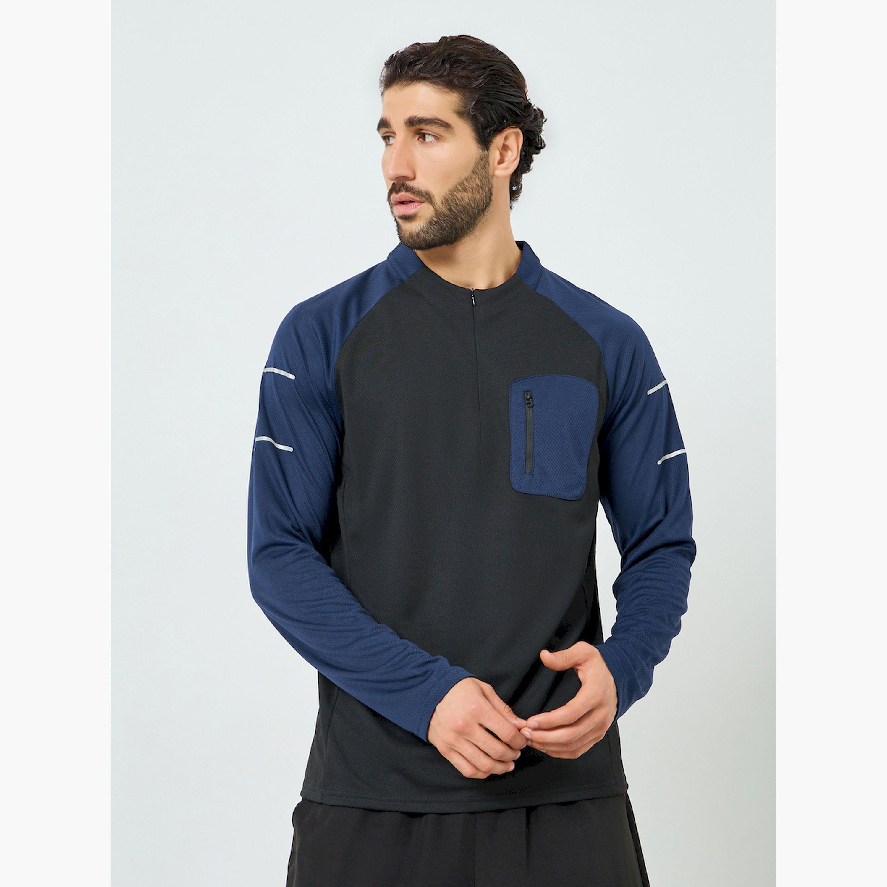 Styli Men Contrast Raglan Sleeve Utility Training Top-men-clothing-sportswearandactivewear-tshirtsandpolos-image-1