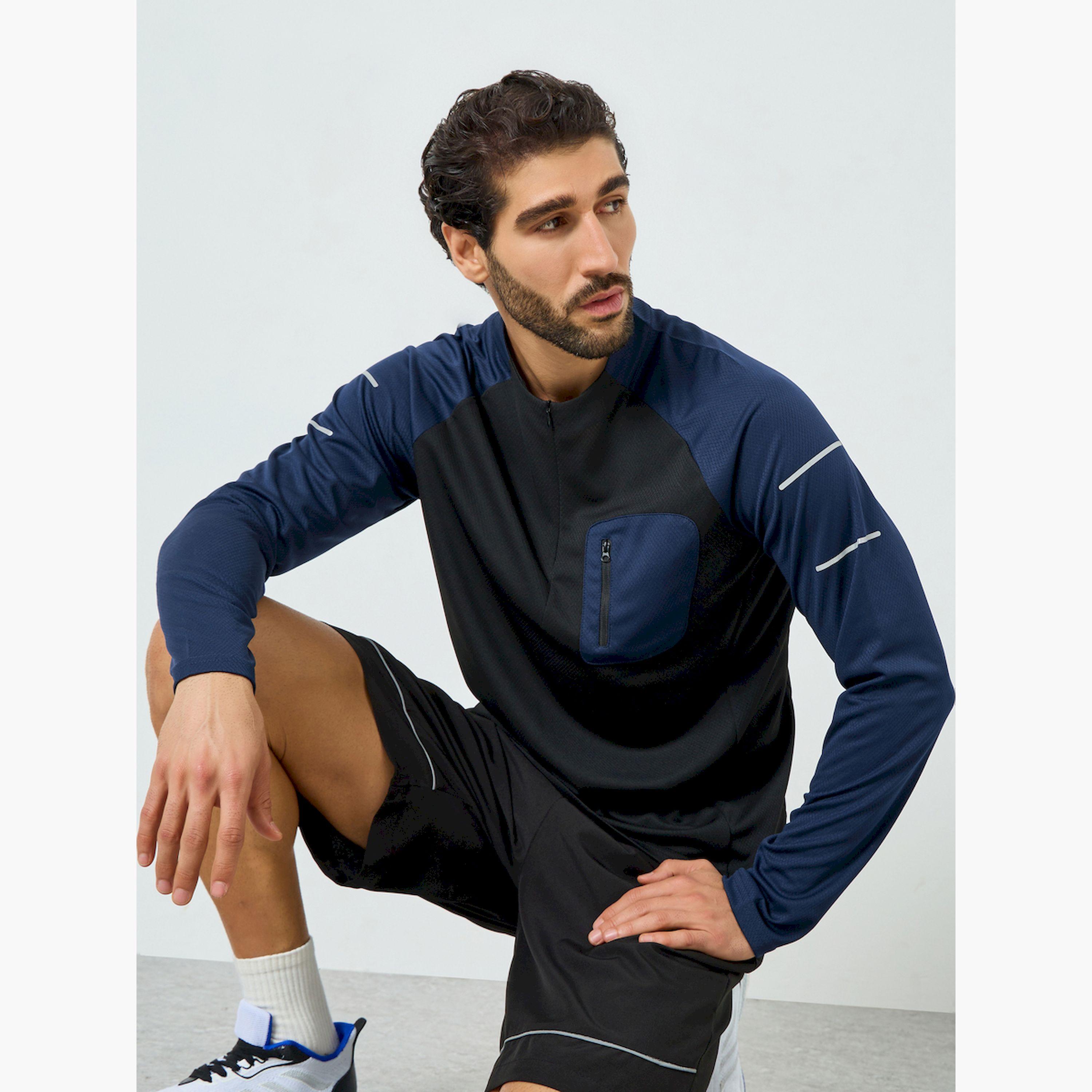 Styli Men Contrast Raglan Sleeve Utility Training Top-men-clothing-sportswearandactivewear-tshirtsandpolos-image-3