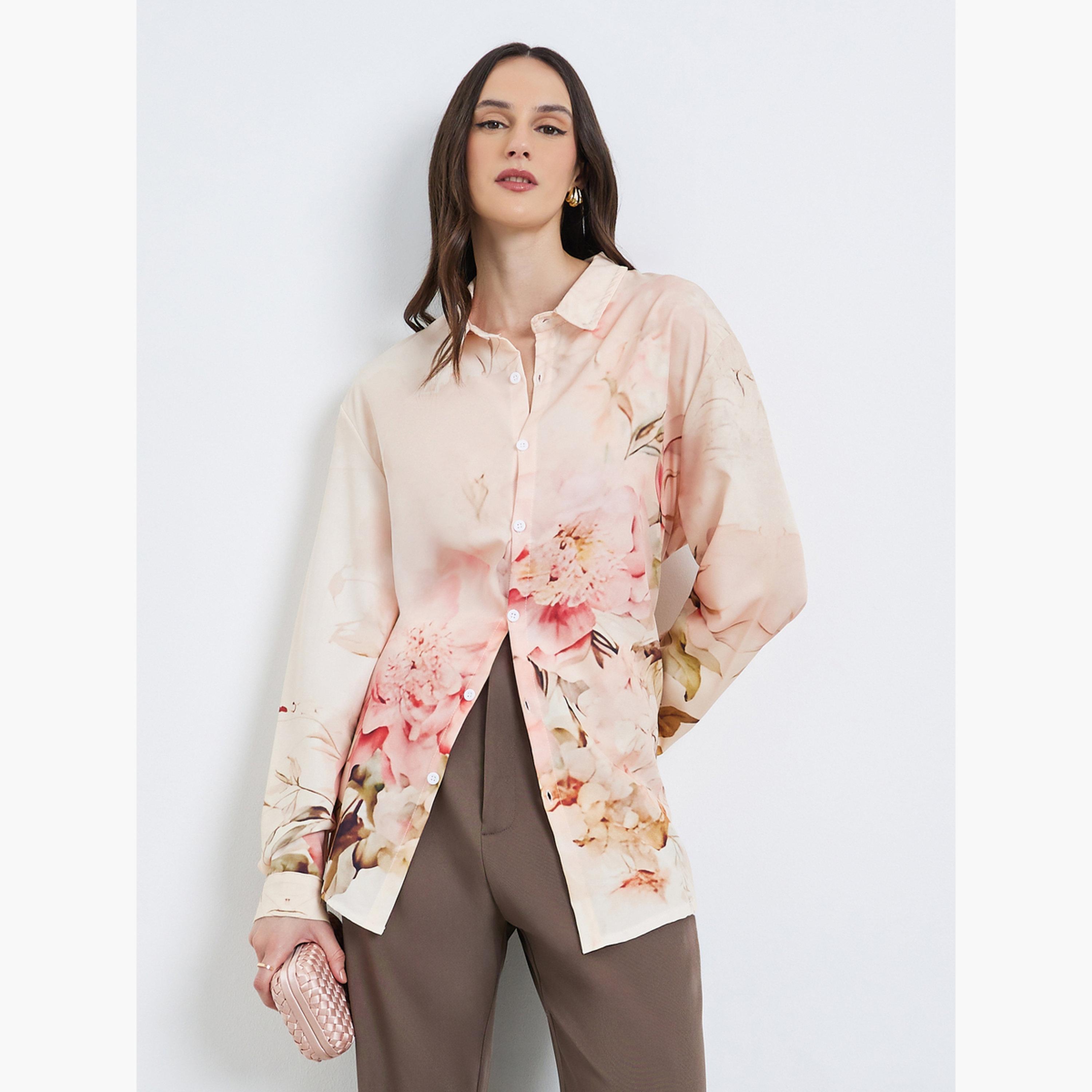 قميص بأكمام طويلة وطبعة زهور-women-clothing-shirtsandblouses-shirts-image-1