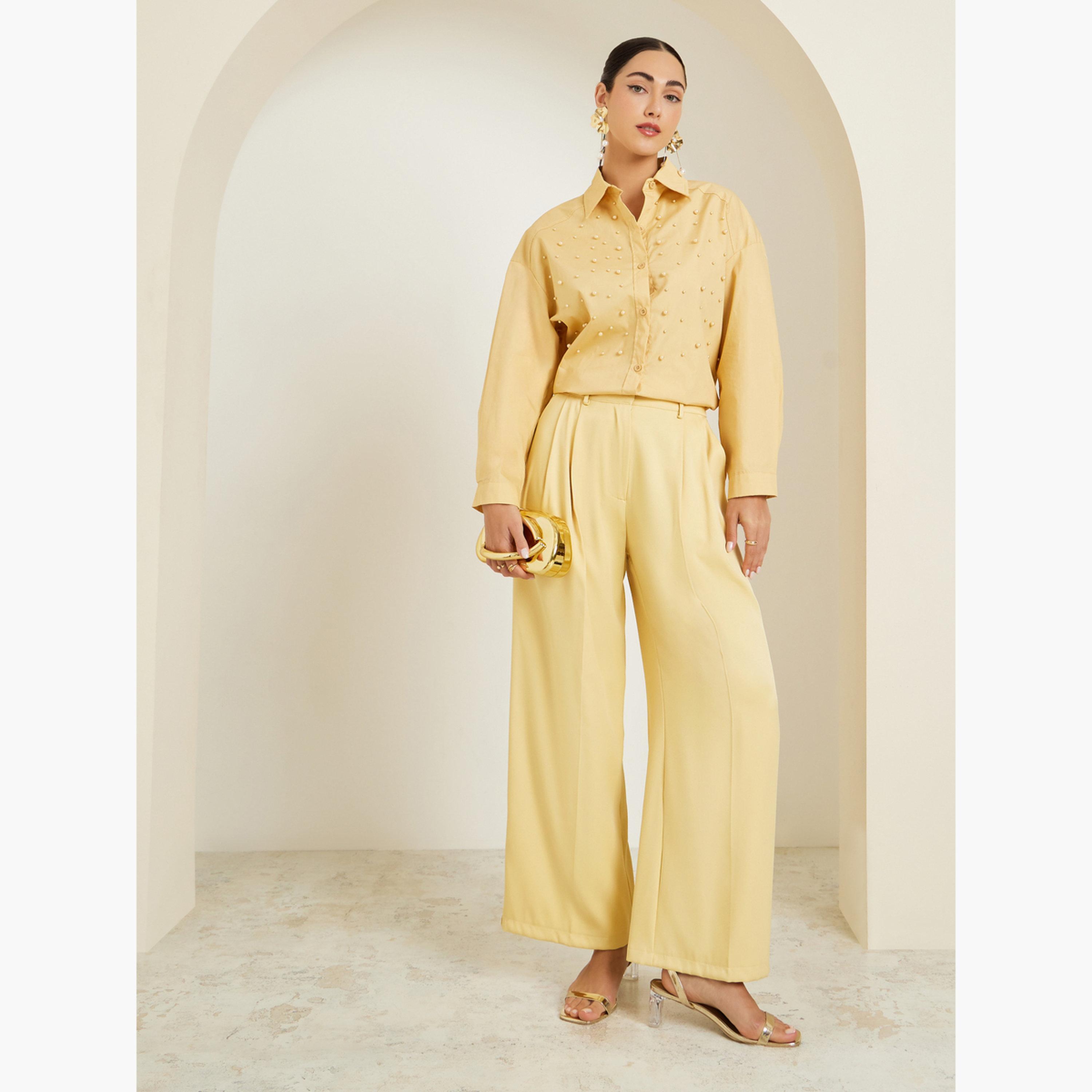 قميص أصفر مزين باللؤلؤ-women-clothing-shirtsandblouses-shirts-image-2