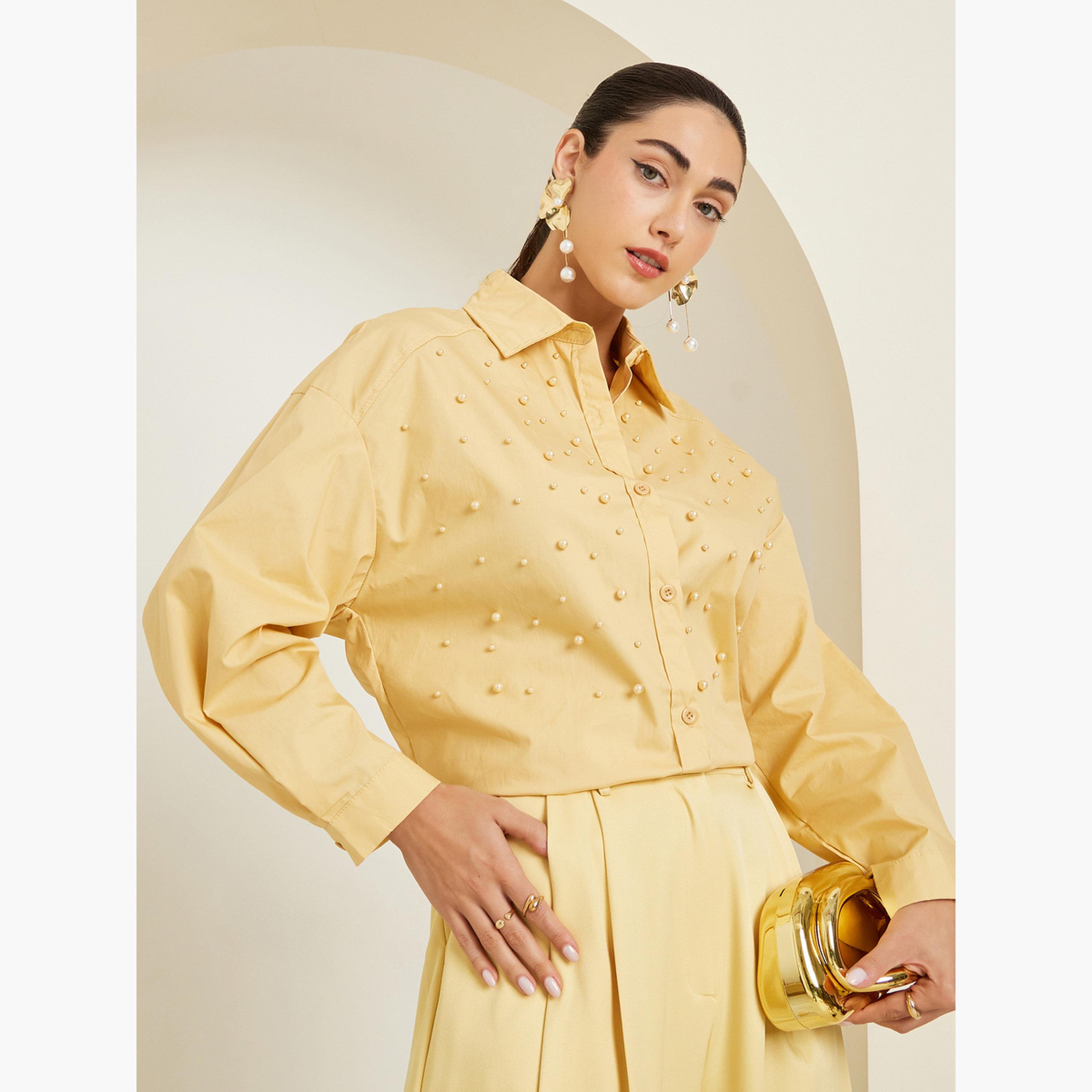 قميص أصفر مزين باللؤلؤ-women-clothing-shirtsandblouses-shirts-image-3