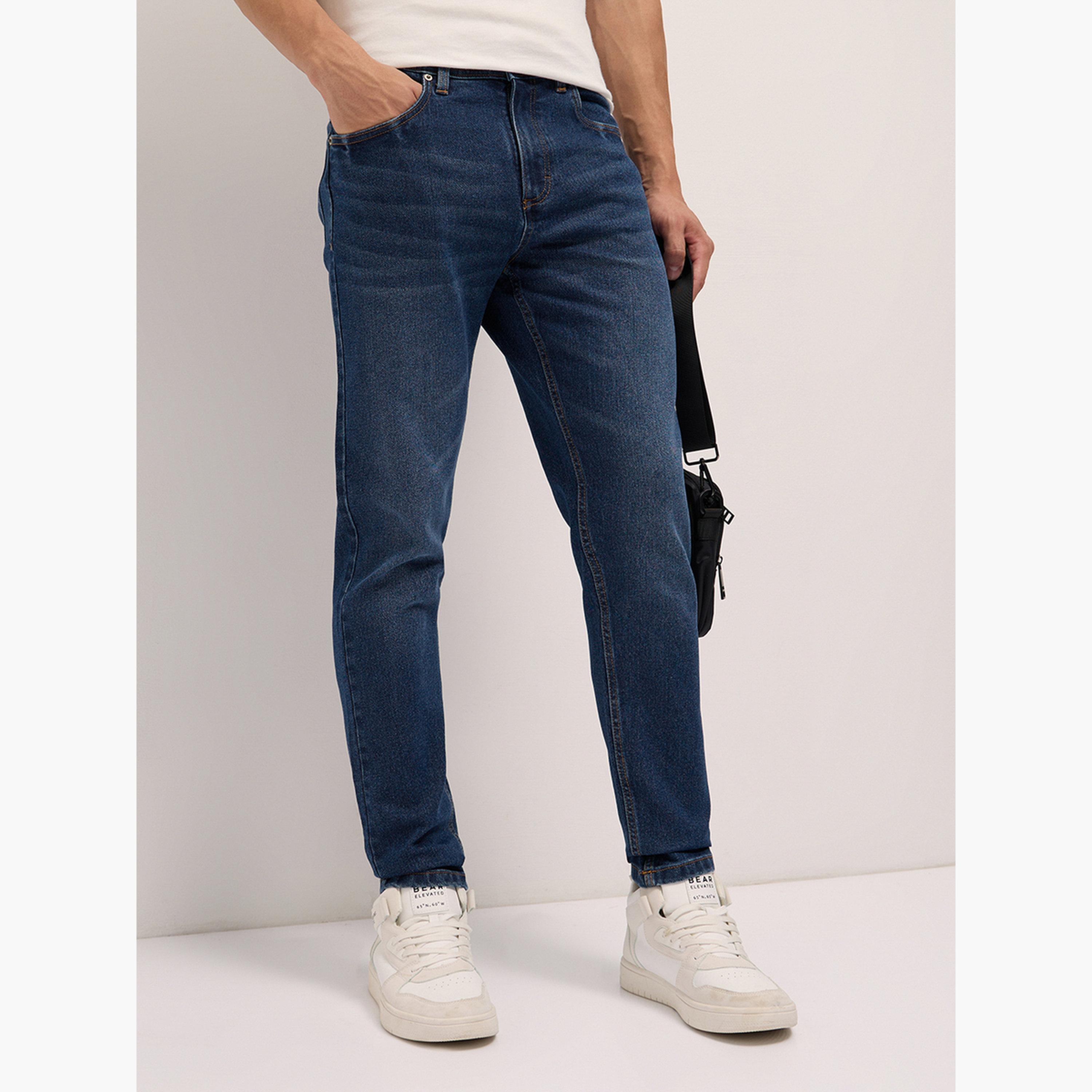 The Bear House X Styli Men Cotton Blend Mid Rise Slim Fit Jeans-men-clothing-bottoms-jeans-image-5