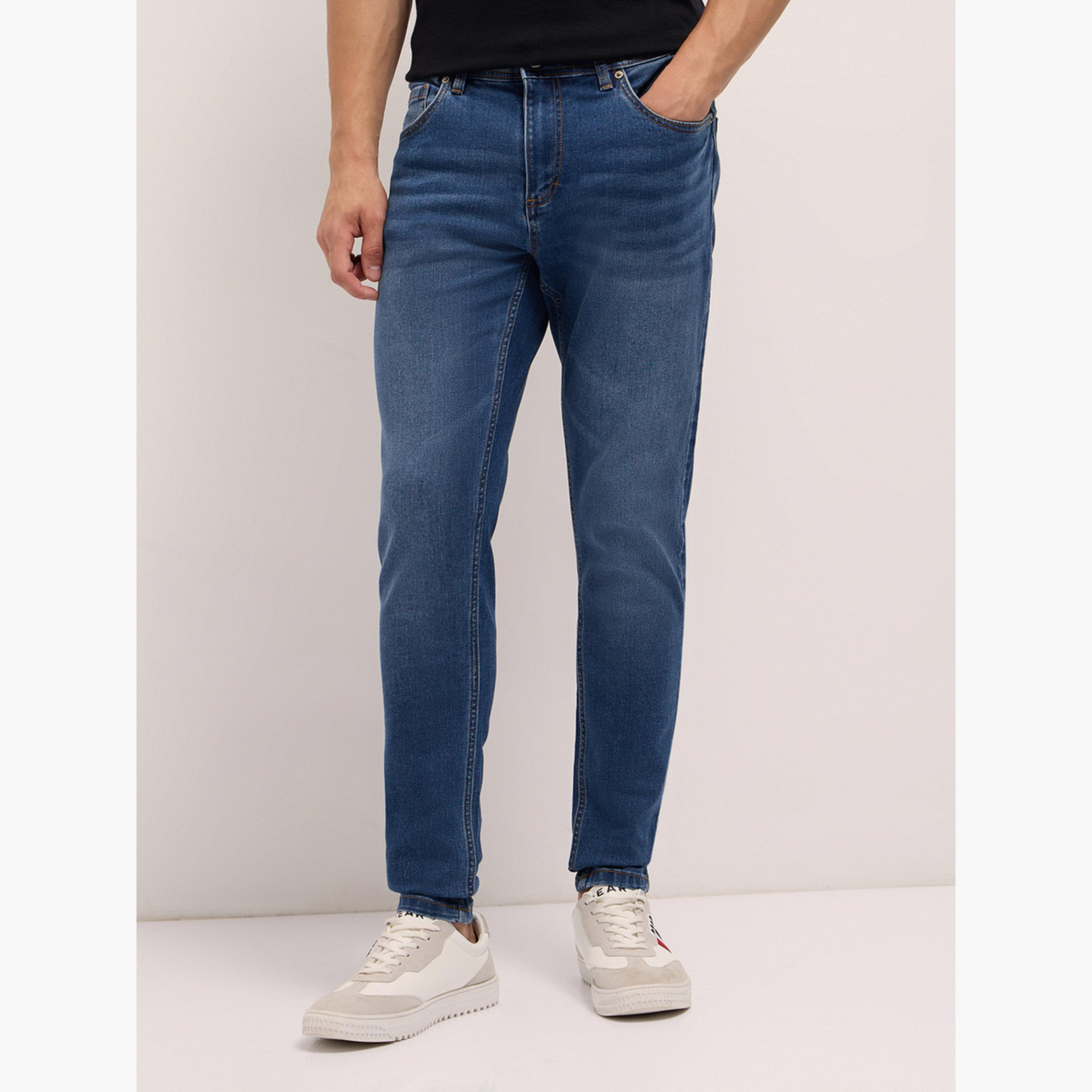 ذا بير هاوس × ستايلي - بنطلون جينز رجالي متوسط ​​الارتفاع بقصة ضيقة-men-clothing-bottoms-jeans-image-1