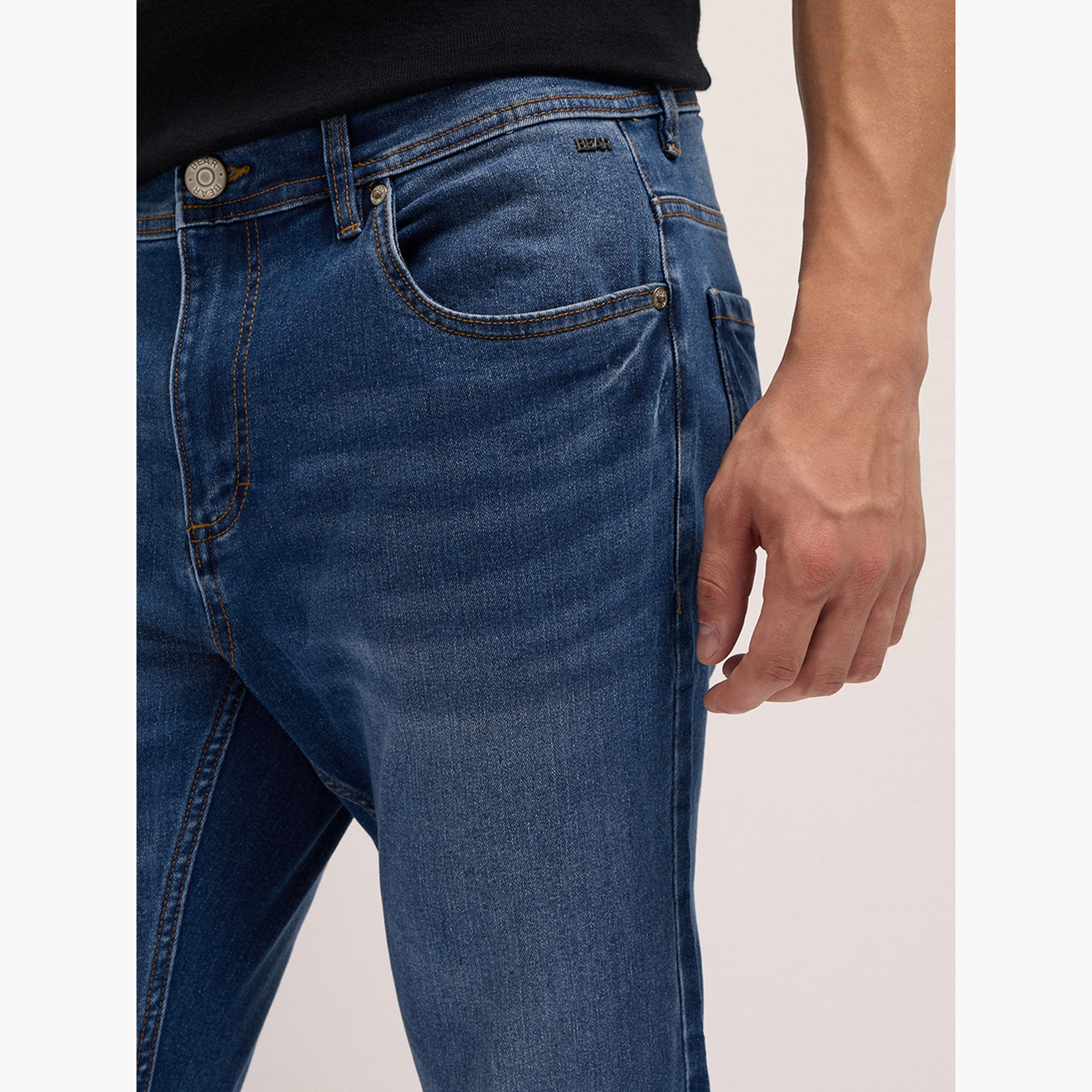 ذا بير هاوس × ستايلي - بنطلون جينز رجالي متوسط ​​الارتفاع بقصة ضيقة-men-clothing-bottoms-jeans-image-3