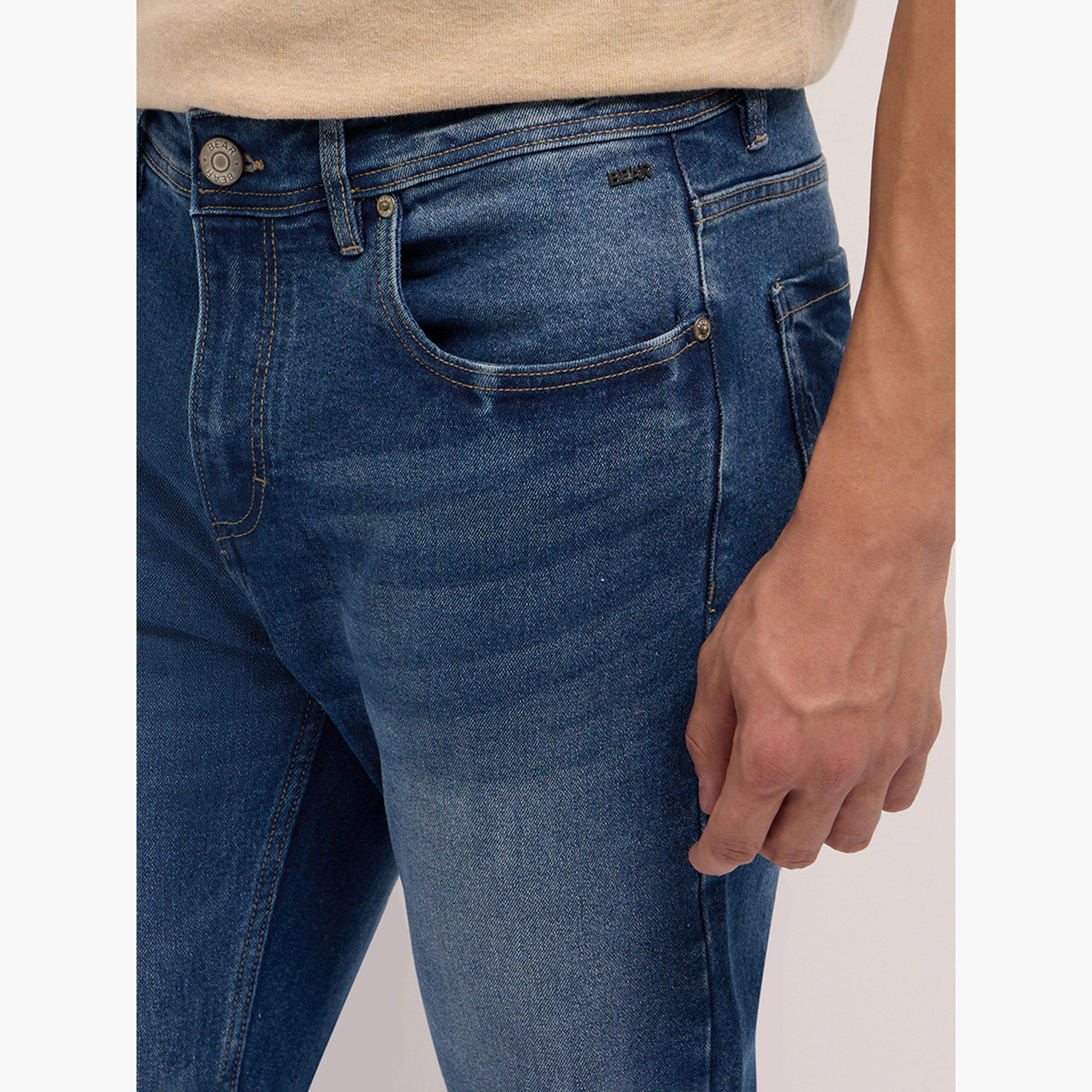 جينز مزيج قطن بخصر متوسط وقصة ضيقة-men-clothing-bottoms-jeans-image-4