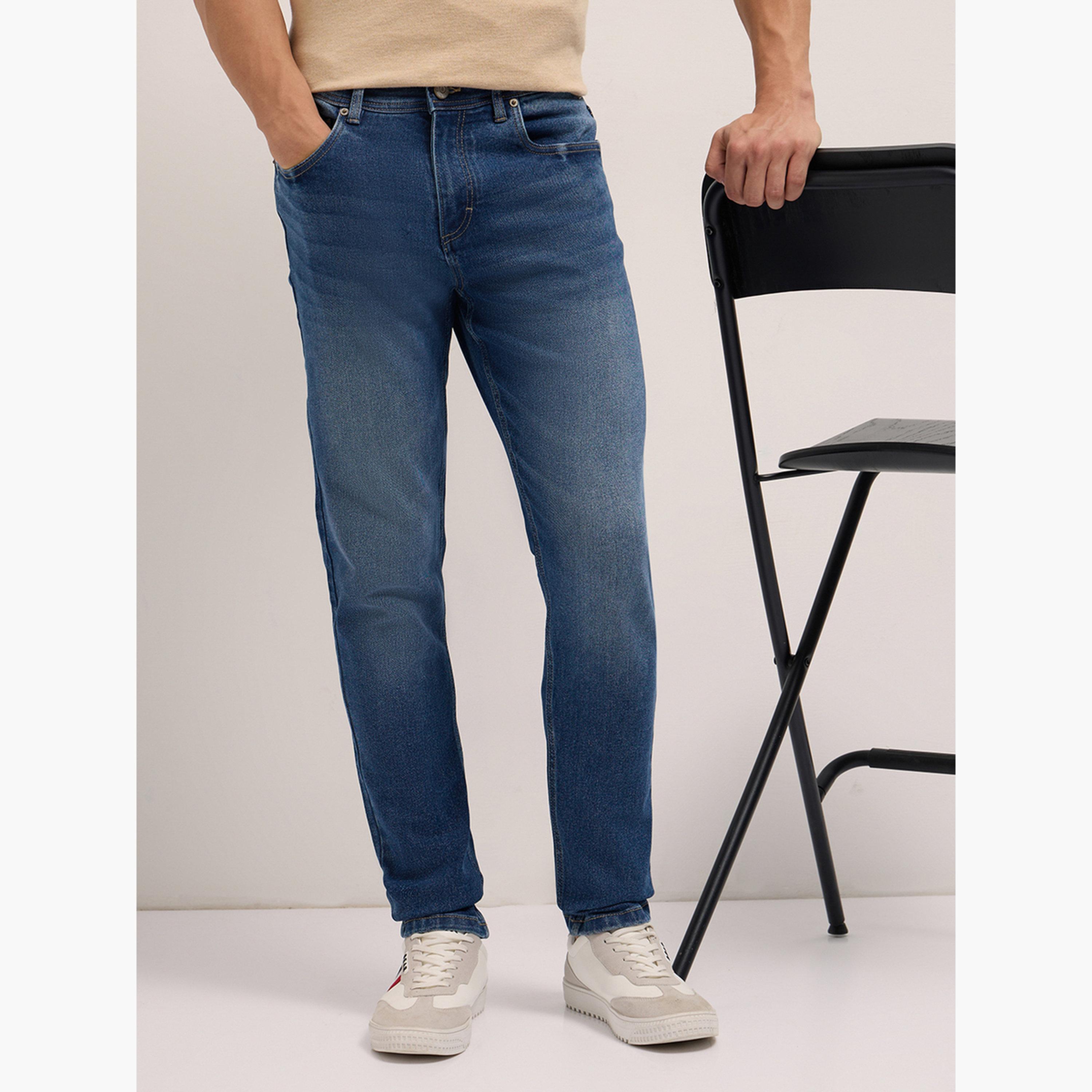 جينز مزيج قطن بخصر متوسط وقصة ضيقة-men-clothing-bottoms-jeans-image-5