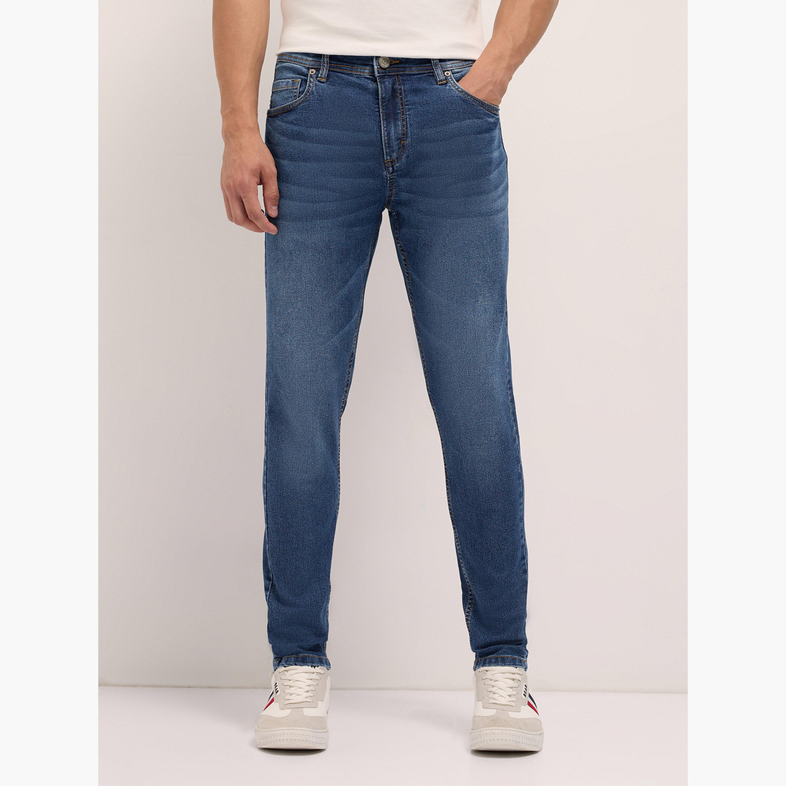 جينز مزيج قطن بخصر متوسط وقصة ضيقة جداً سكيني-men-clothing-bottoms-jeans-image-1