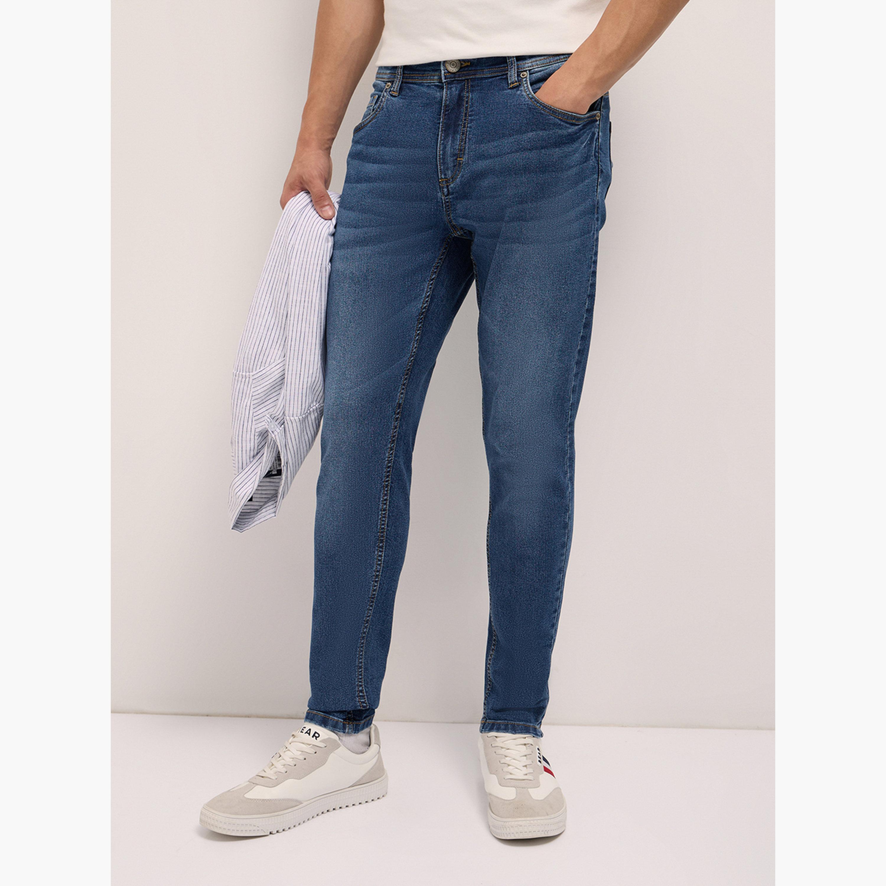 جينز مزيج قطن بخصر متوسط وقصة ضيقة جداً سكيني-men-clothing-bottoms-jeans-image-5