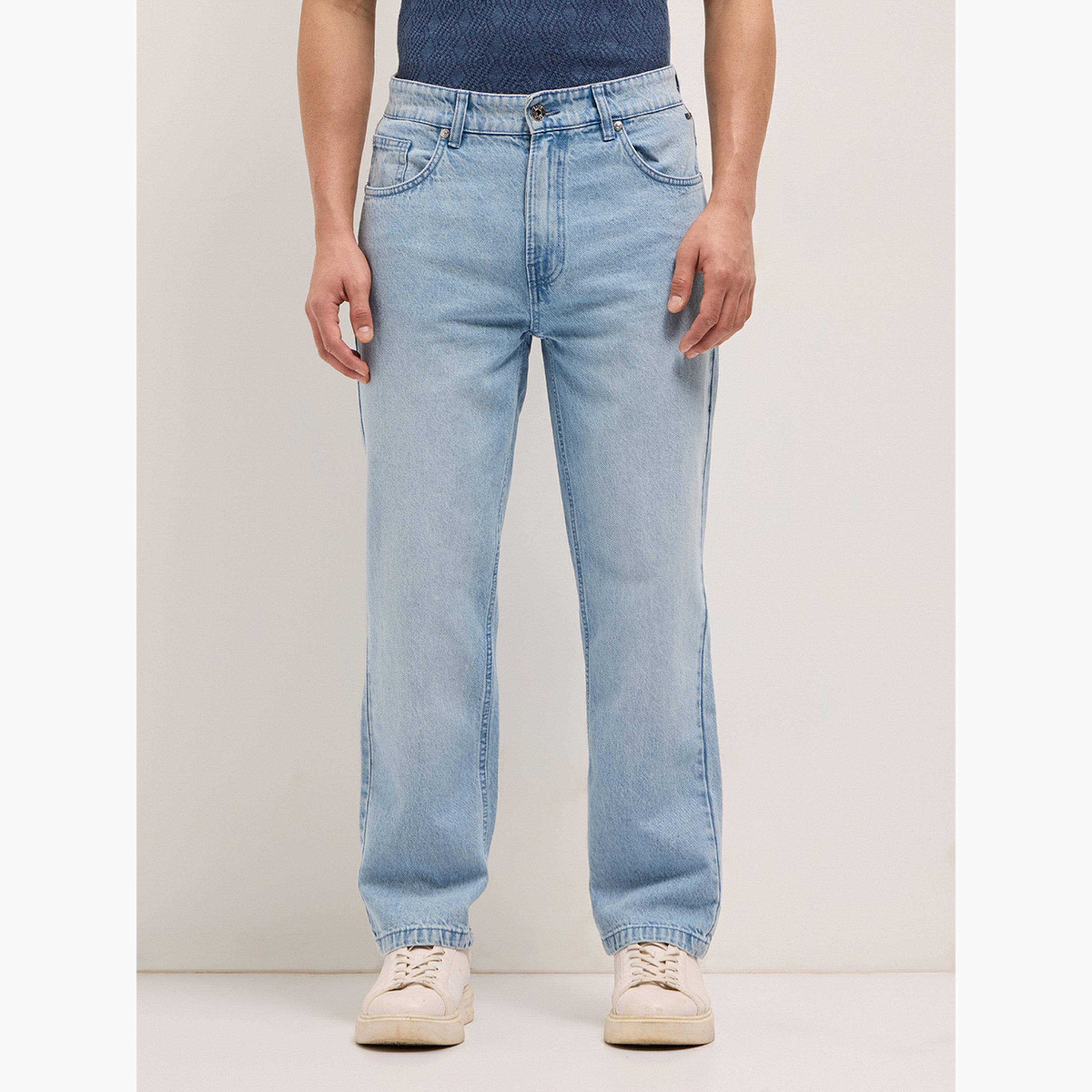 The Bear House X Styli Men Mid-Rise Straight Fit Light Fade Jeans-men-clothing-bottoms-jeans-image-1