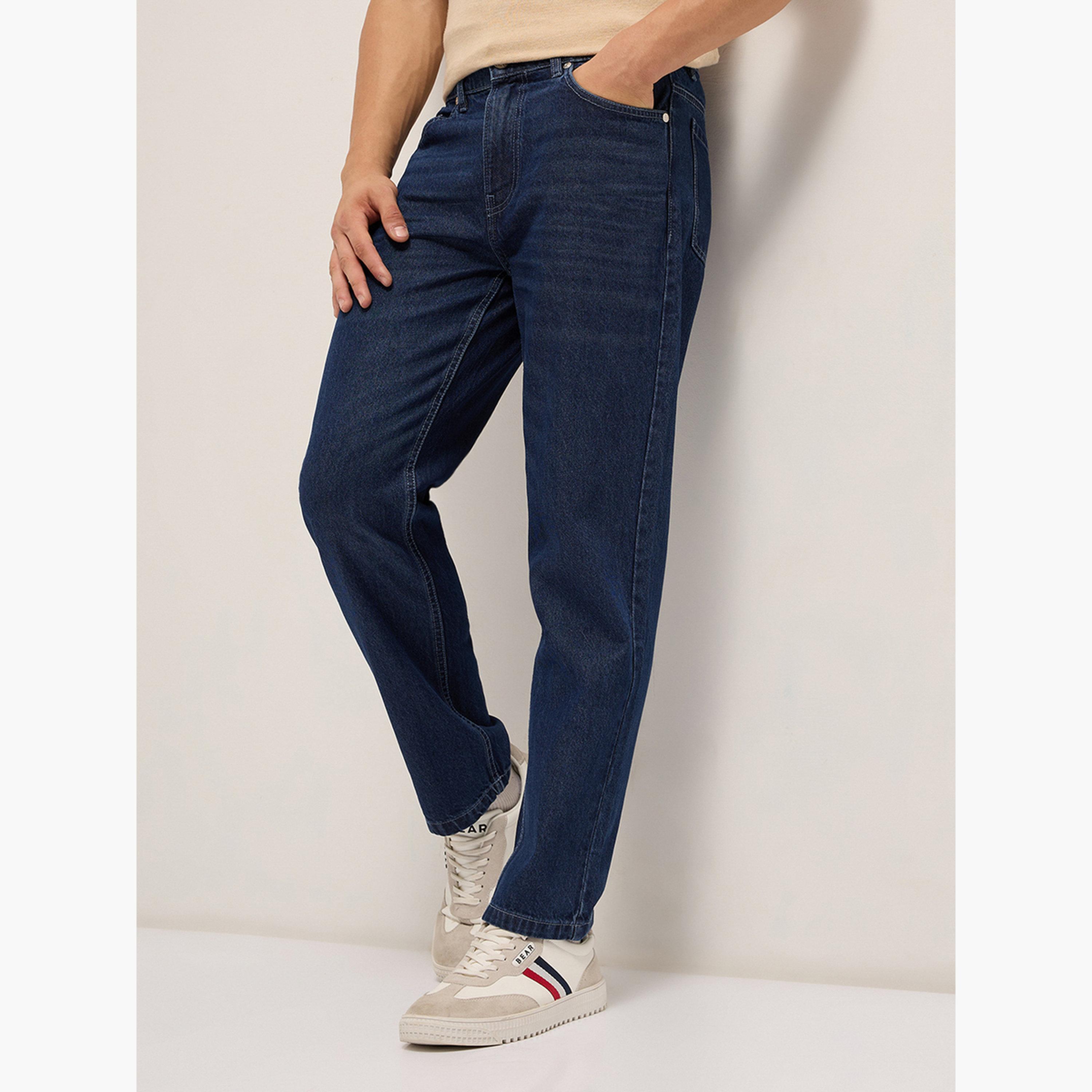 جينز قطن بخصر متوسط وقصة مستقيمة-men-clothing-bottoms-jeans-image-1