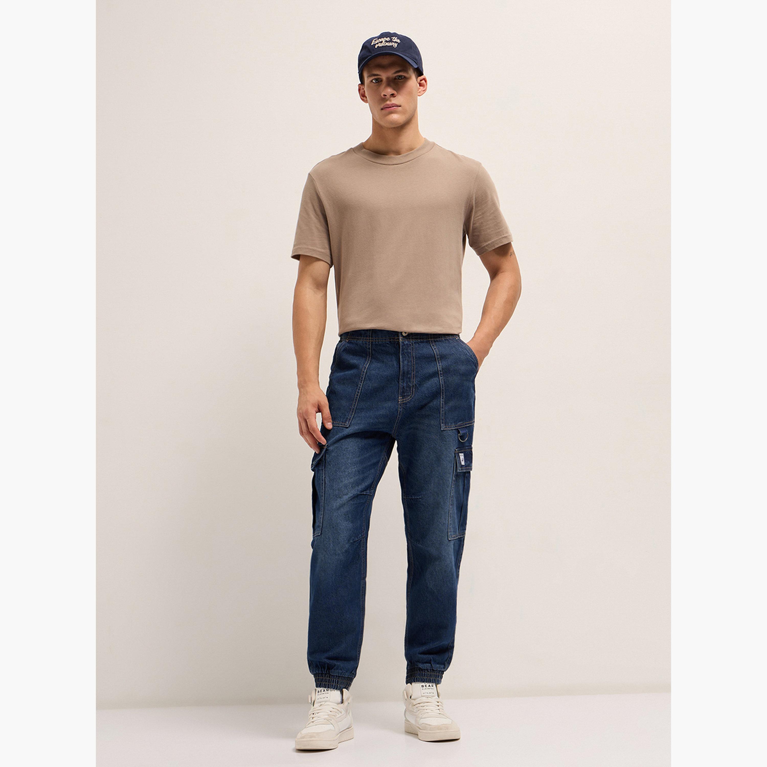 جينز كارجو بخصر متوسط وقصة واسعة باغي-men-clothing-bottoms-jeans-image-2