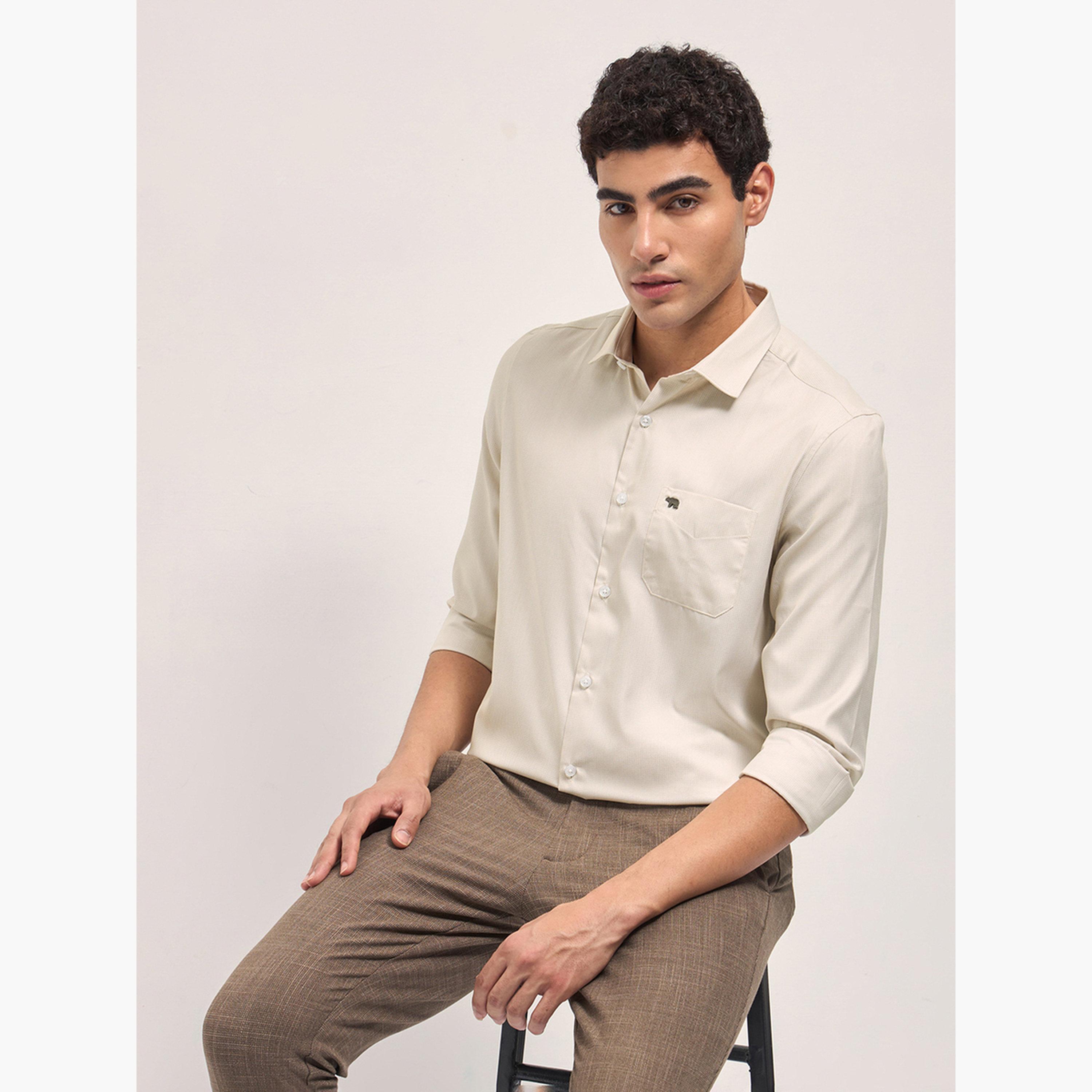 The Bear House X Styli Men's Printed Tailored Fit Formal Shirt-men-clothing-shirts-image-5
