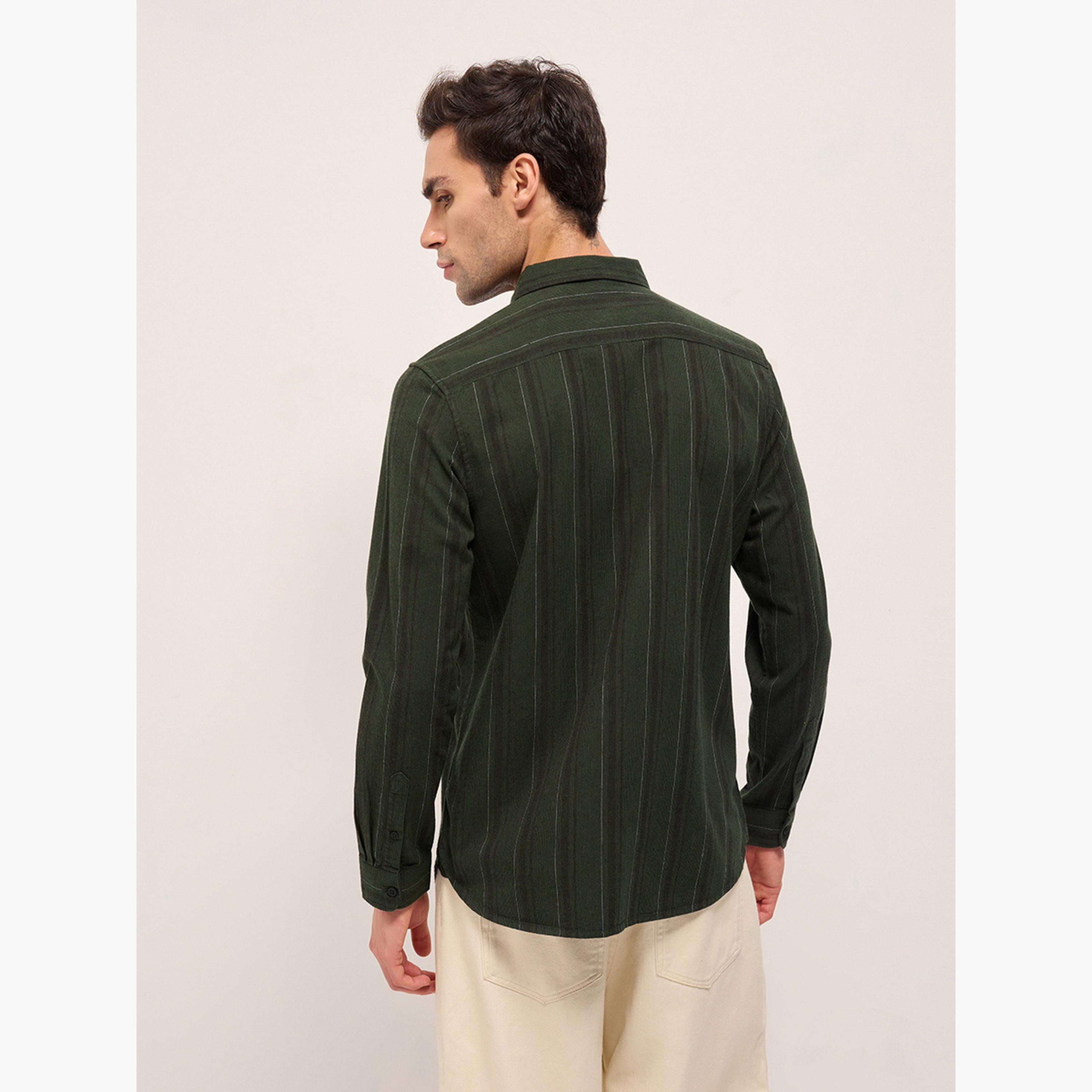 ذا بير هاوس × ستايلي - قميص رجالي كاجوال بقصة ضيقة من القطن الخالص-men-clothing-shirts-image-5