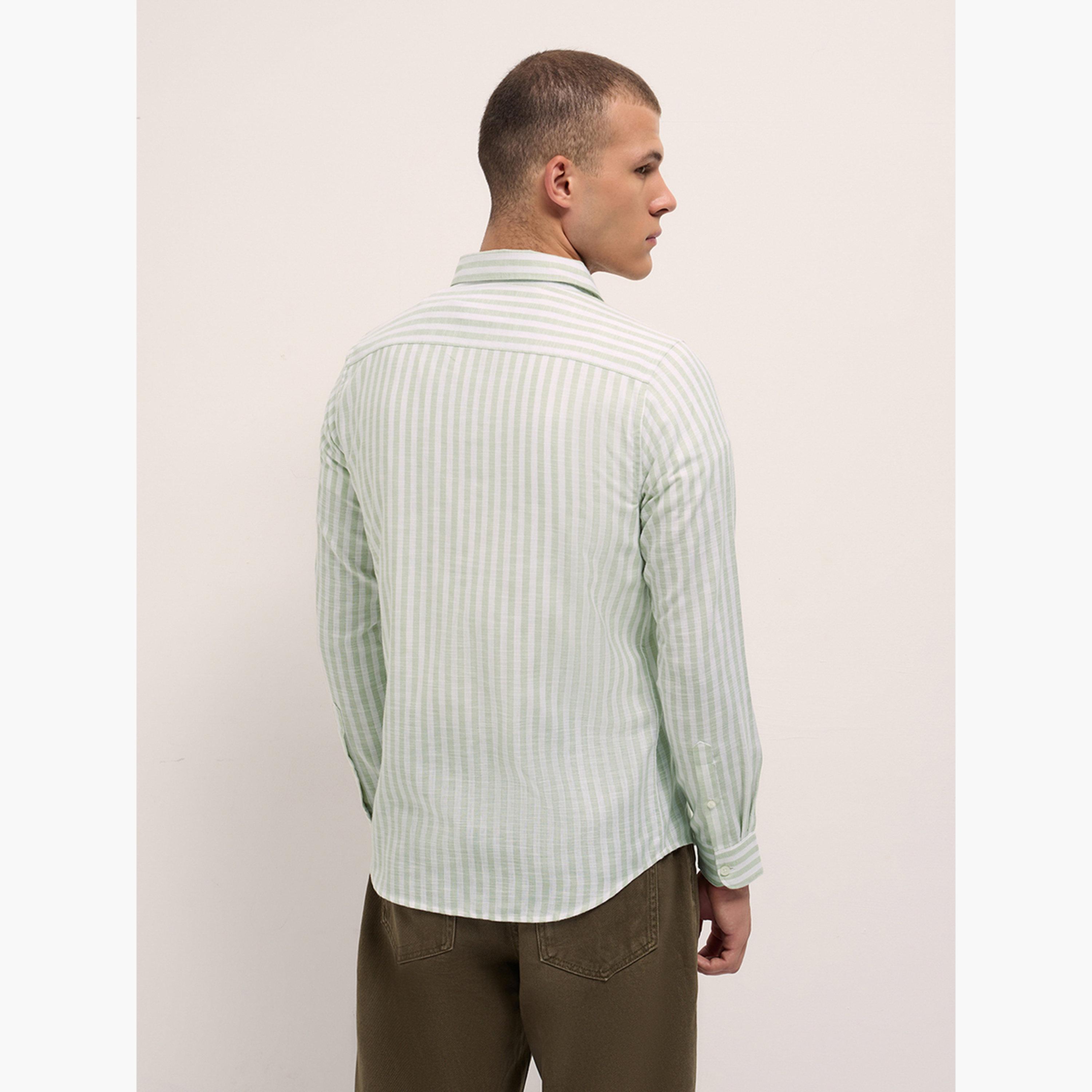 The Bear House X Styli Men's Pure Cotton Striped Slim Fit Shirt-men-clothing-shirts-image-6