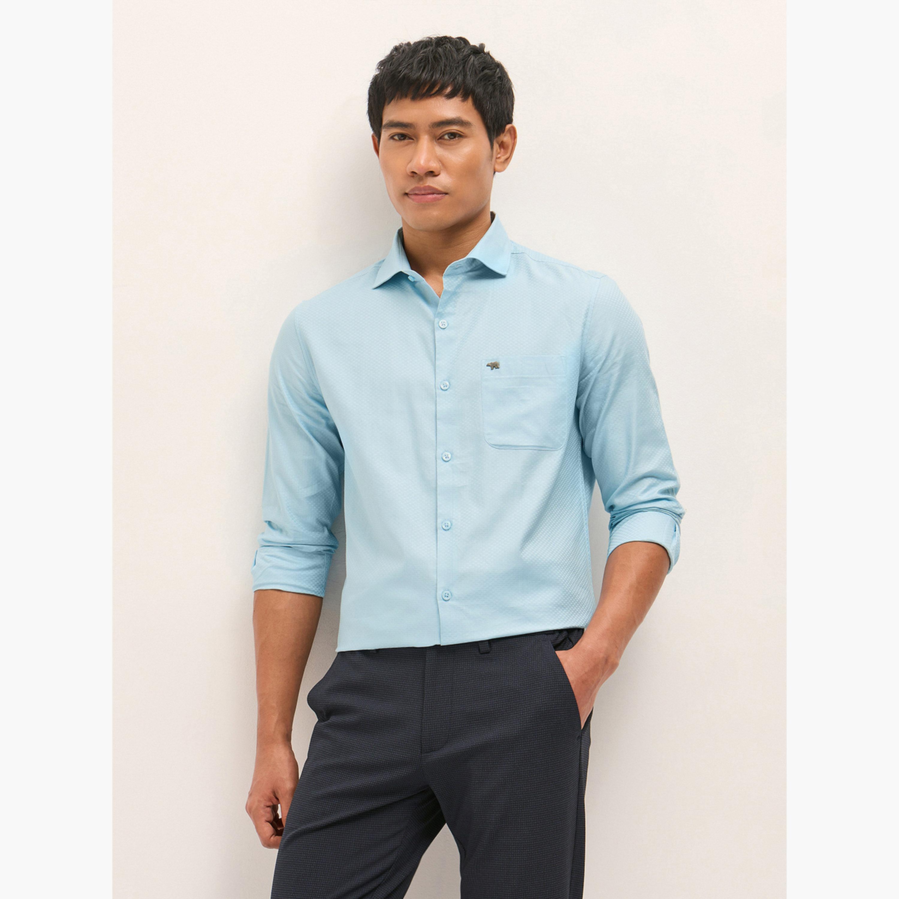 ذا بير هاوس × ستايلي - قميص رجالي رسمي تصميم منسوج قصة محددة-men-clothing-shirts-image-5
