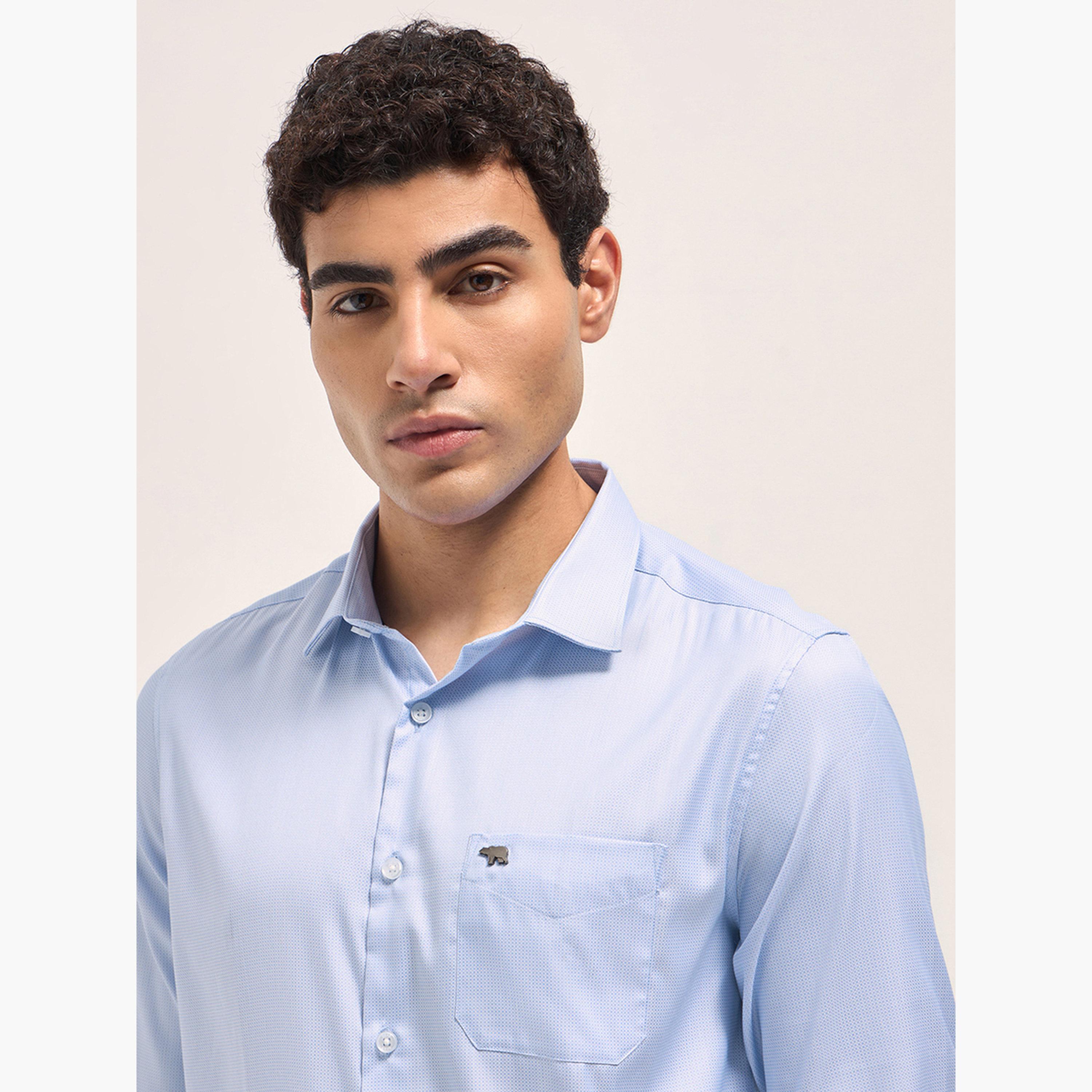 ذا بير هاوس × ستايلي - قميص رجالي رسمي مطبوع قصة محددة-men-clothing-shirts-image-2