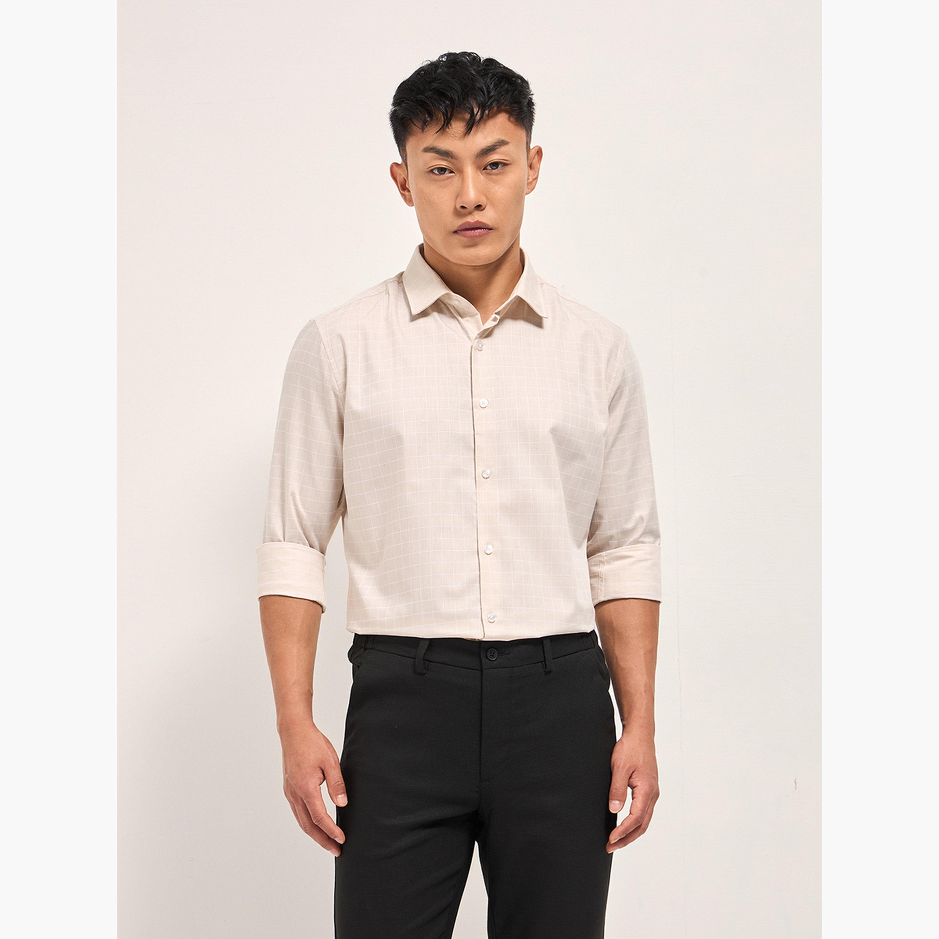 The Bear House X Styli Men's Checked Tailored Fit Formal Shirt-men-clothing-shirts-image-1