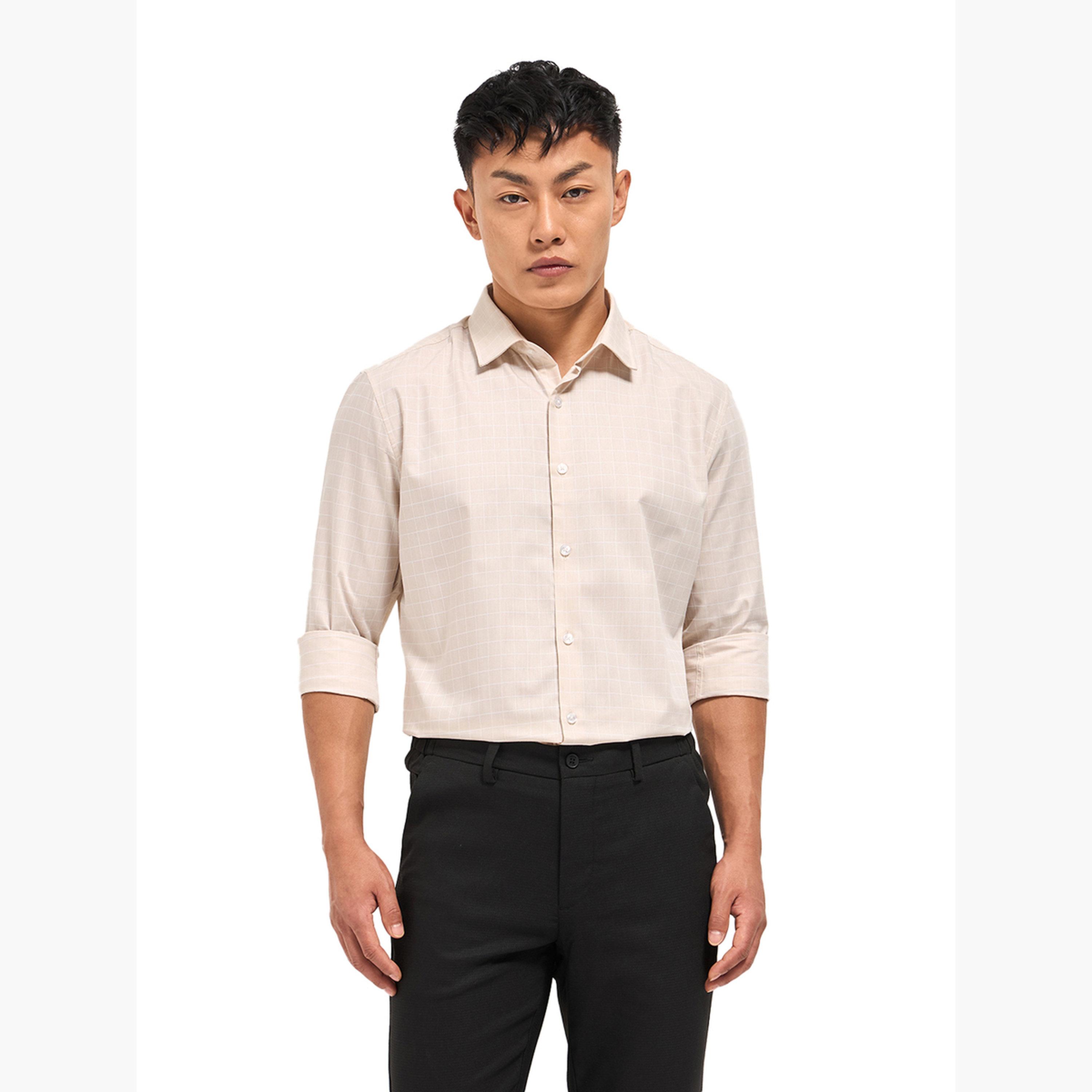 The Bear House X Styli Men's Checked Tailored Fit Formal Shirt-men-clothing-shirts-image-4
