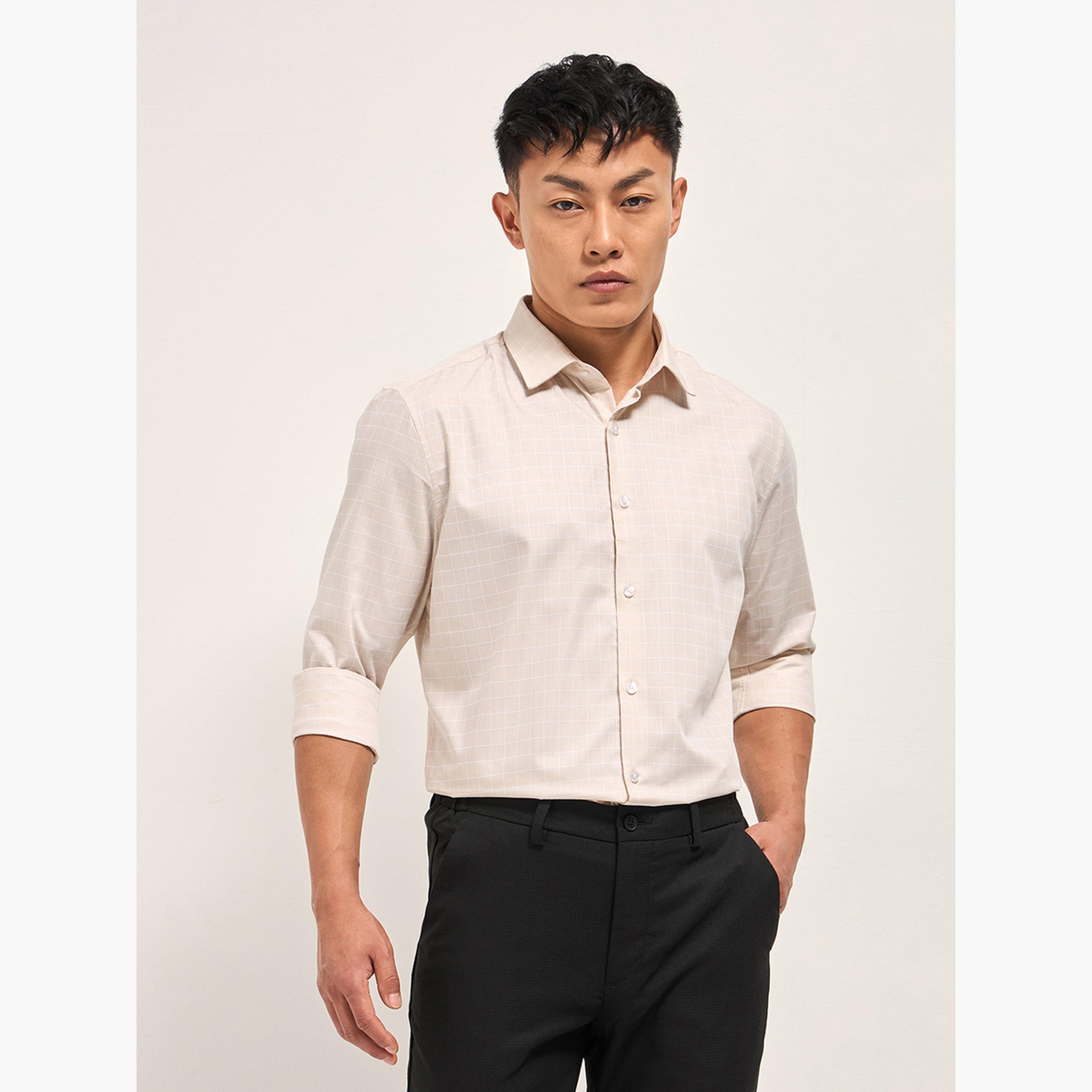 The Bear House X Styli Men's Checked Tailored Fit Formal Shirt-men-clothing-shirts-image-6