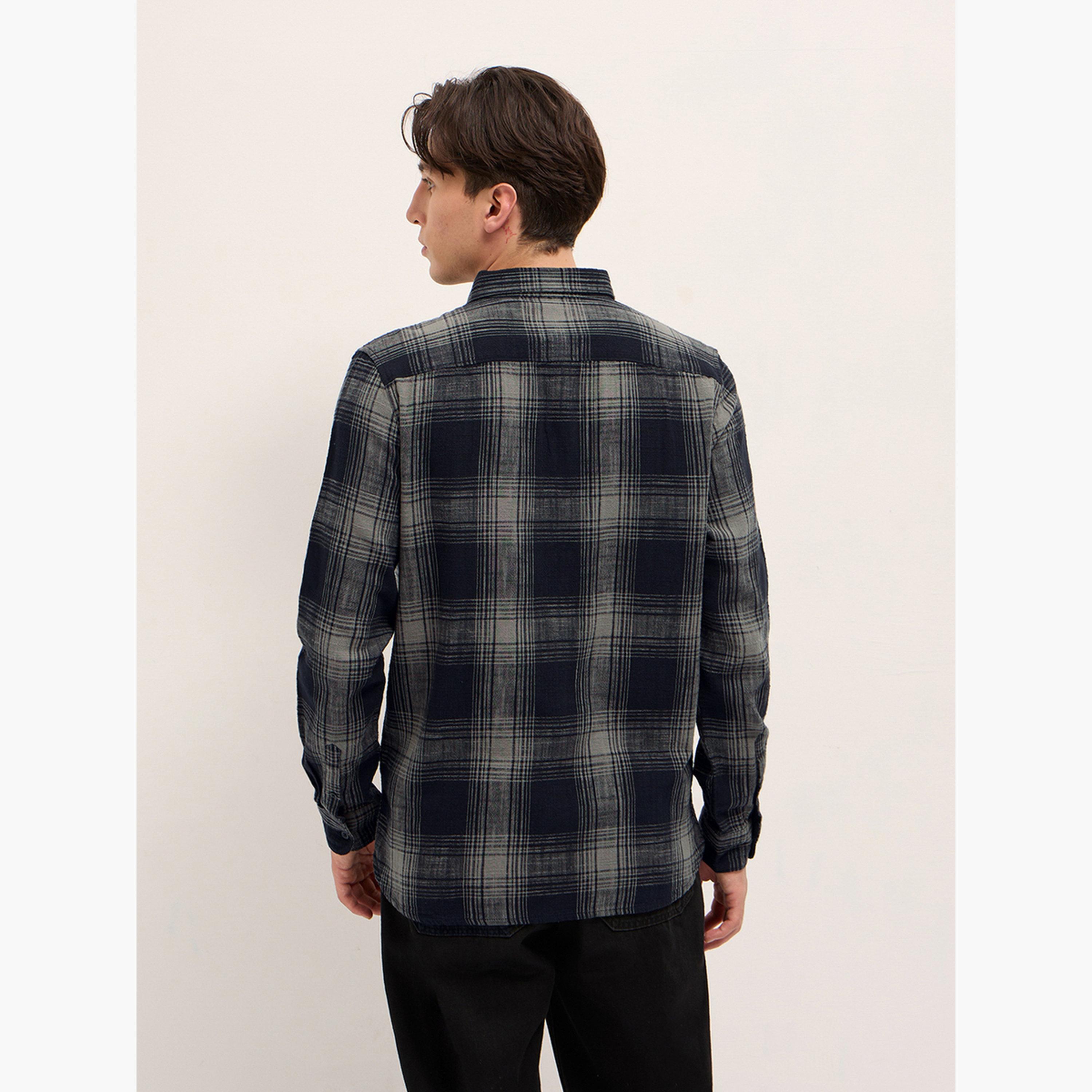 The Bear House X Styli Men's Pure Cotton Checked Slim Fit Casual Shirt-men-clothing-shirts-image-6