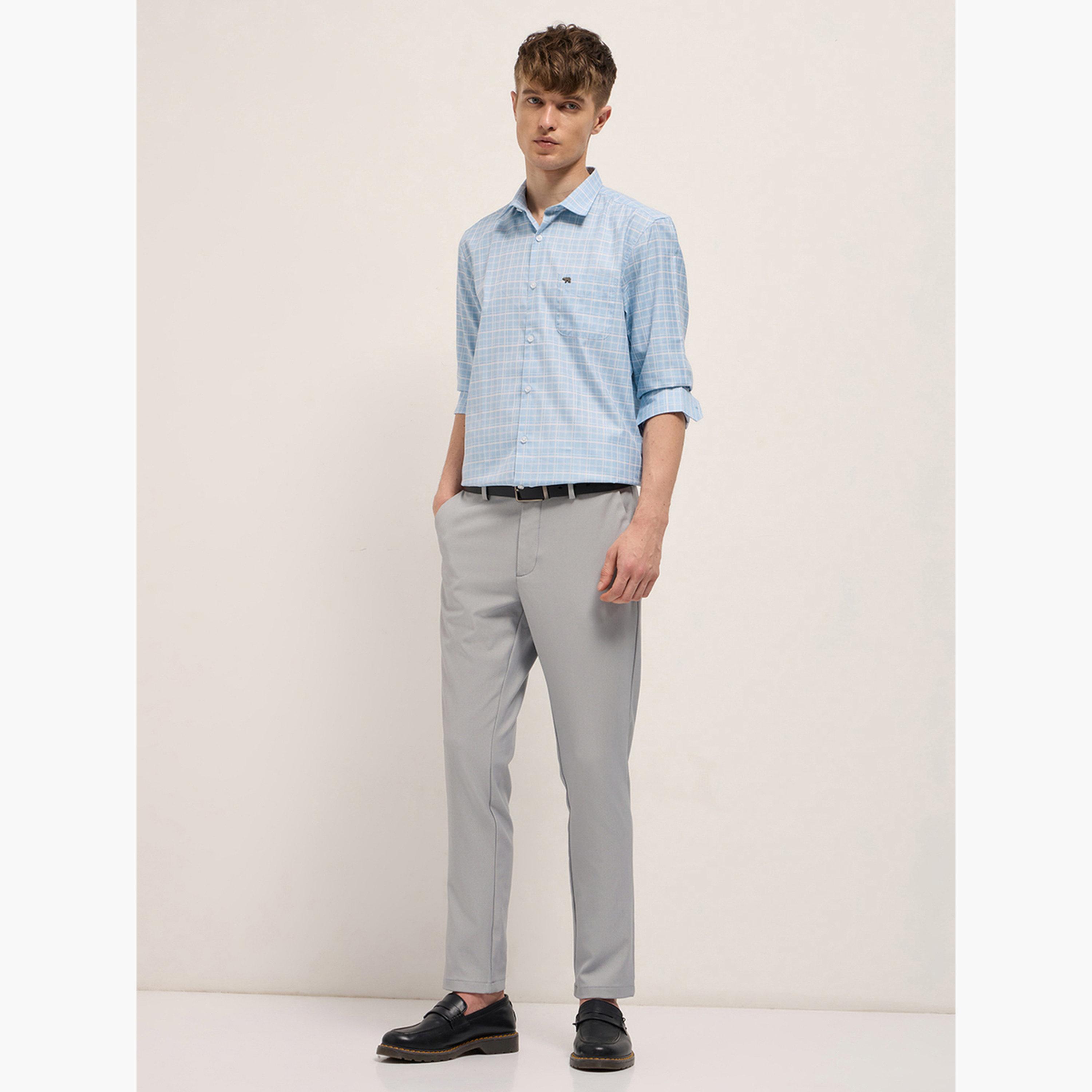 ذا بير هاوس × ستايلي - قميص رجالي رسمي بنقشة مربعات قصة محددة-men-clothing-shirts-image-3