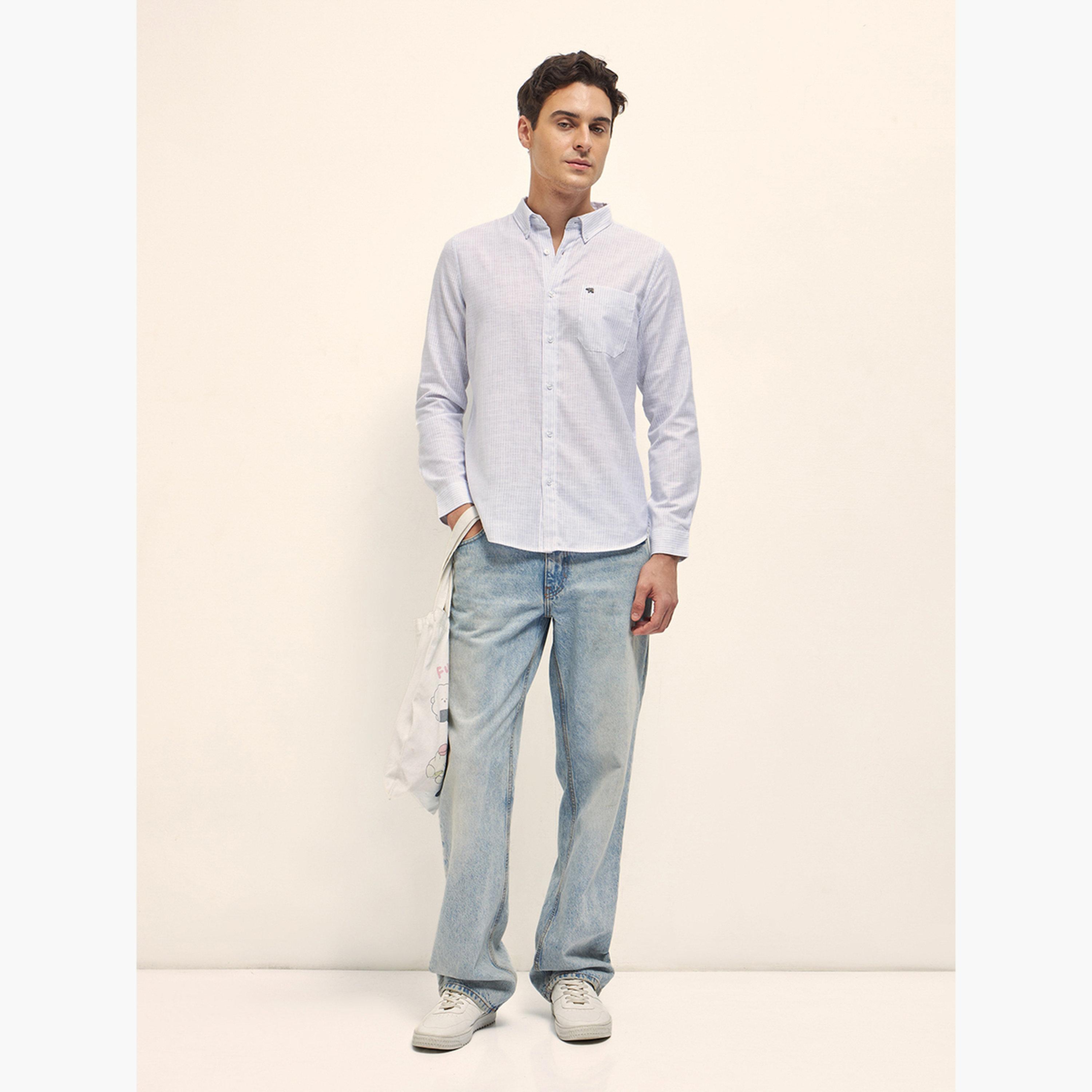 The Bear House X Styli Men's Cotton Striped Slim Fit Shirt-men-clothing-shirts-image-2