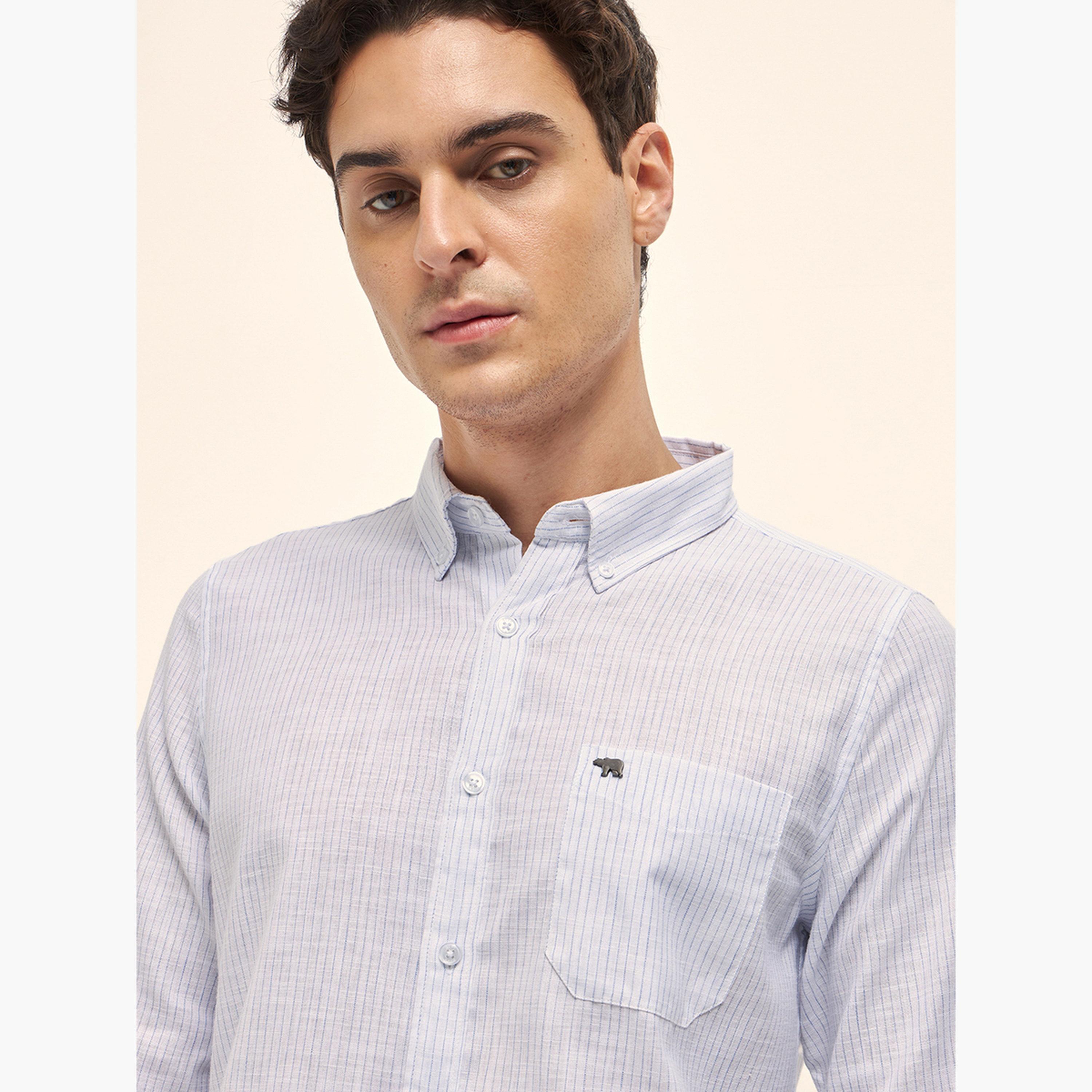 The Bear House X Styli Men's Cotton Striped Slim Fit Shirt-men-clothing-shirts-image-3