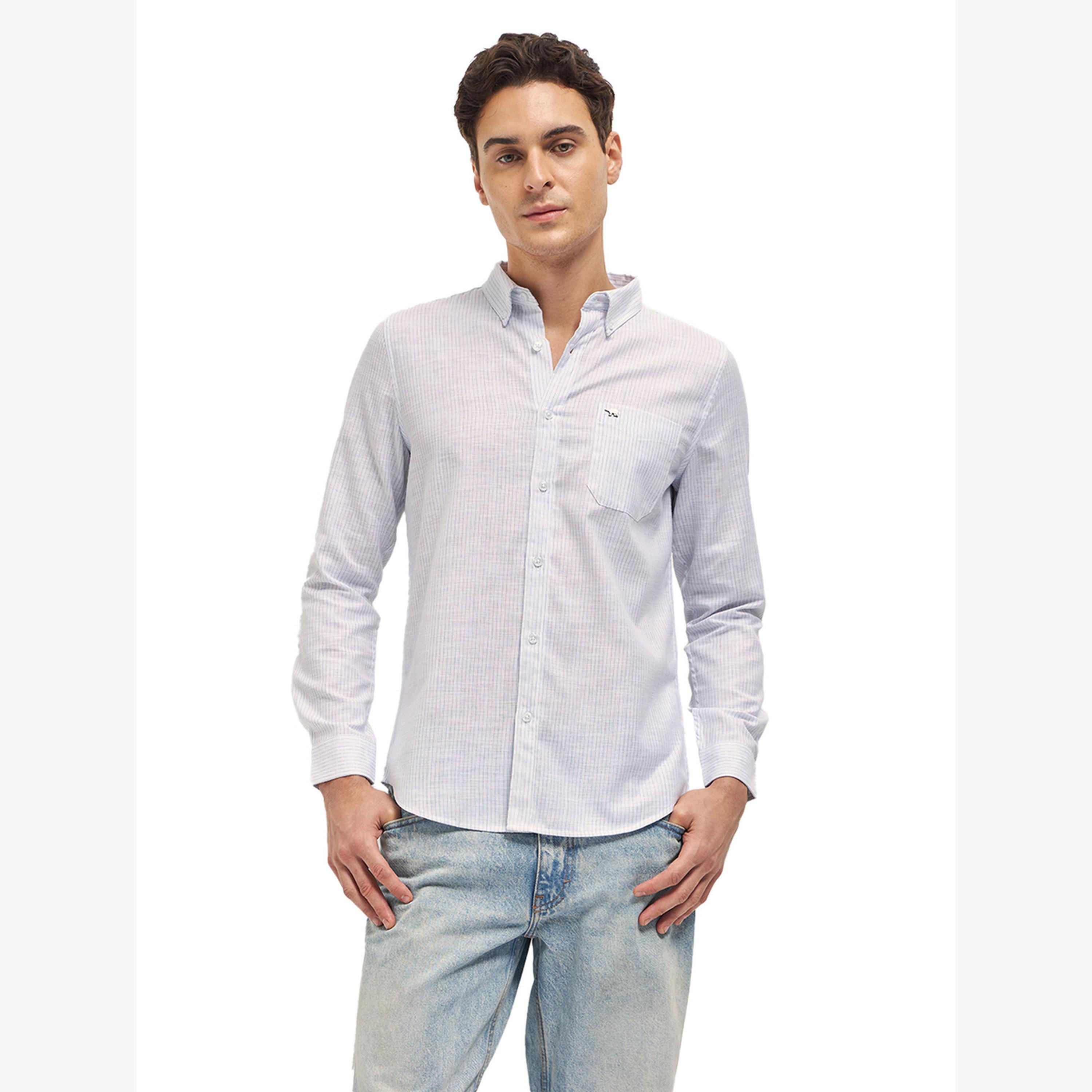 The Bear House X Styli Men's Cotton Striped Slim Fit Shirt-men-clothing-shirts-image-4
