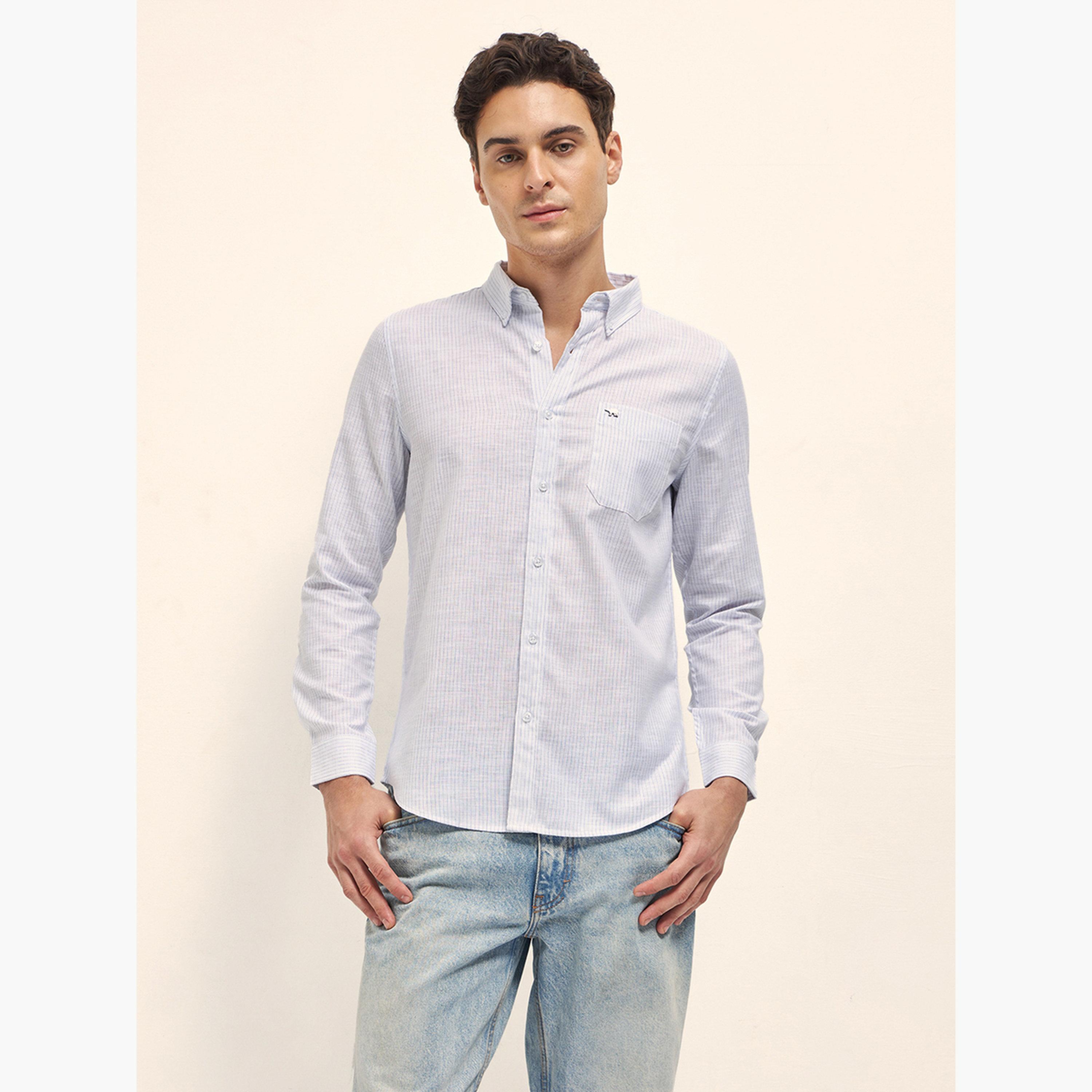 The Bear House X Styli Men's Cotton Striped Slim Fit Shirt-men-clothing-shirts-image-5