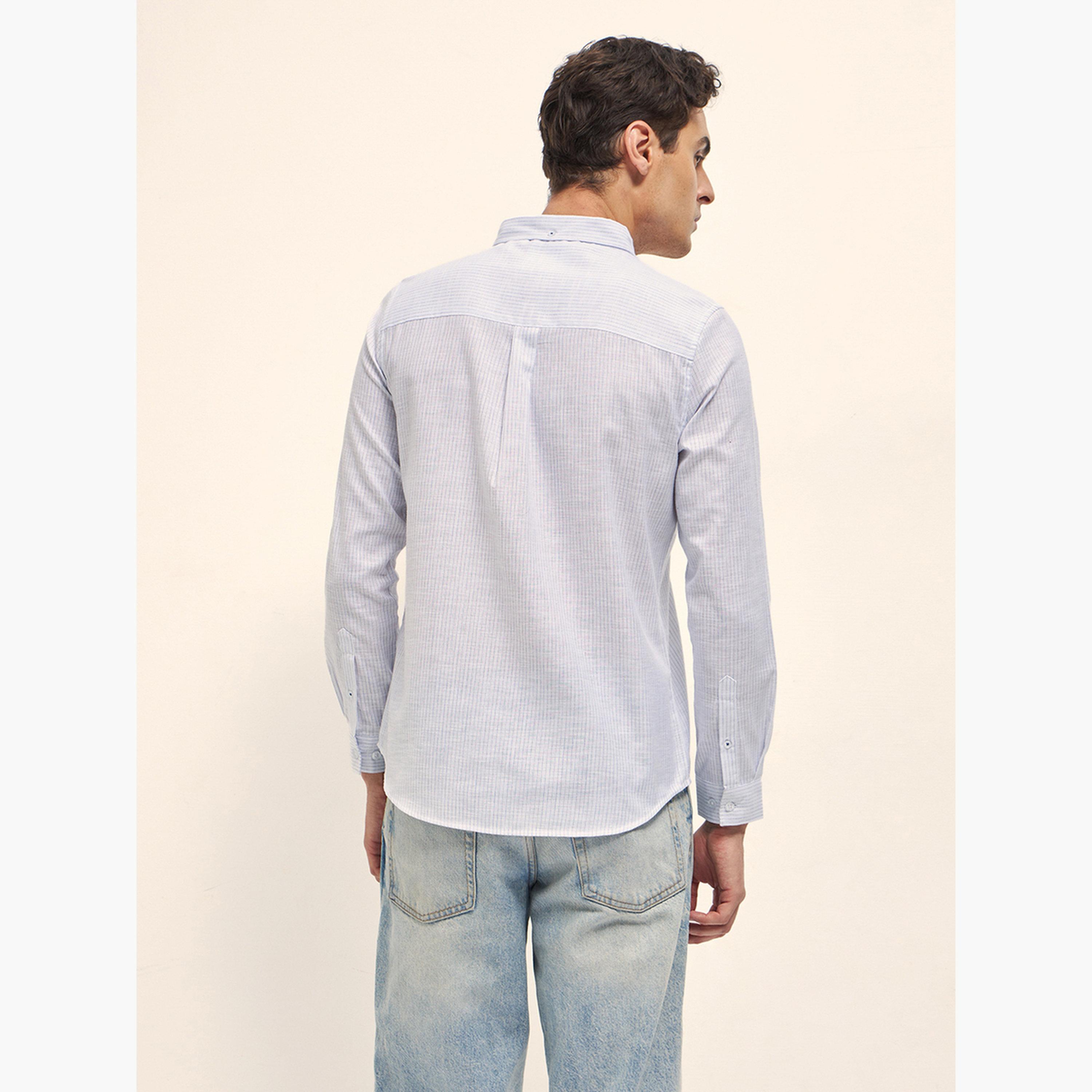 The Bear House X Styli Men's Cotton Striped Slim Fit Shirt-men-clothing-shirts-image-6
