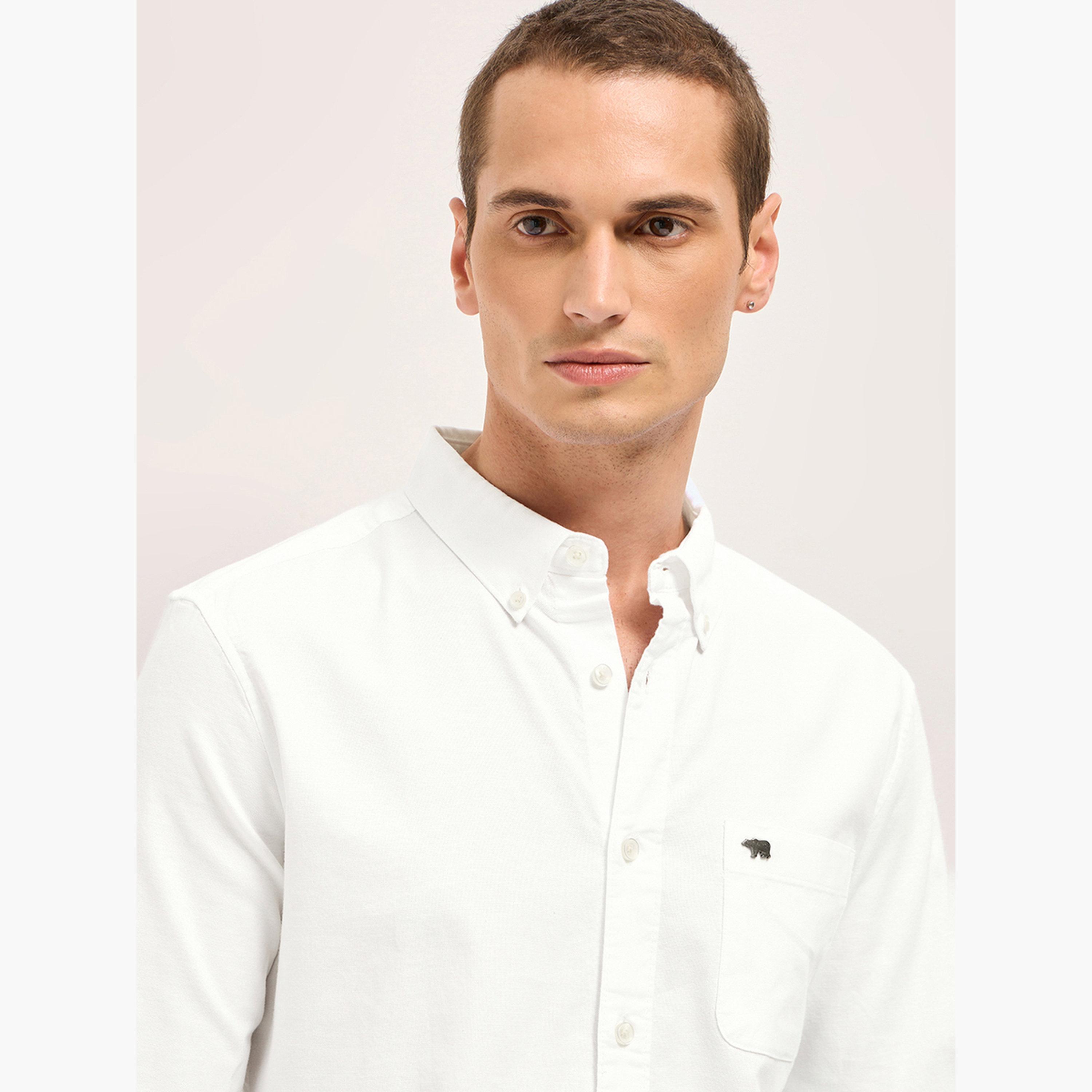 The Bear House X Styli Men Solid Cotton Blend Slim Fit Casual Shirt-men-clothing-shirts-image-3