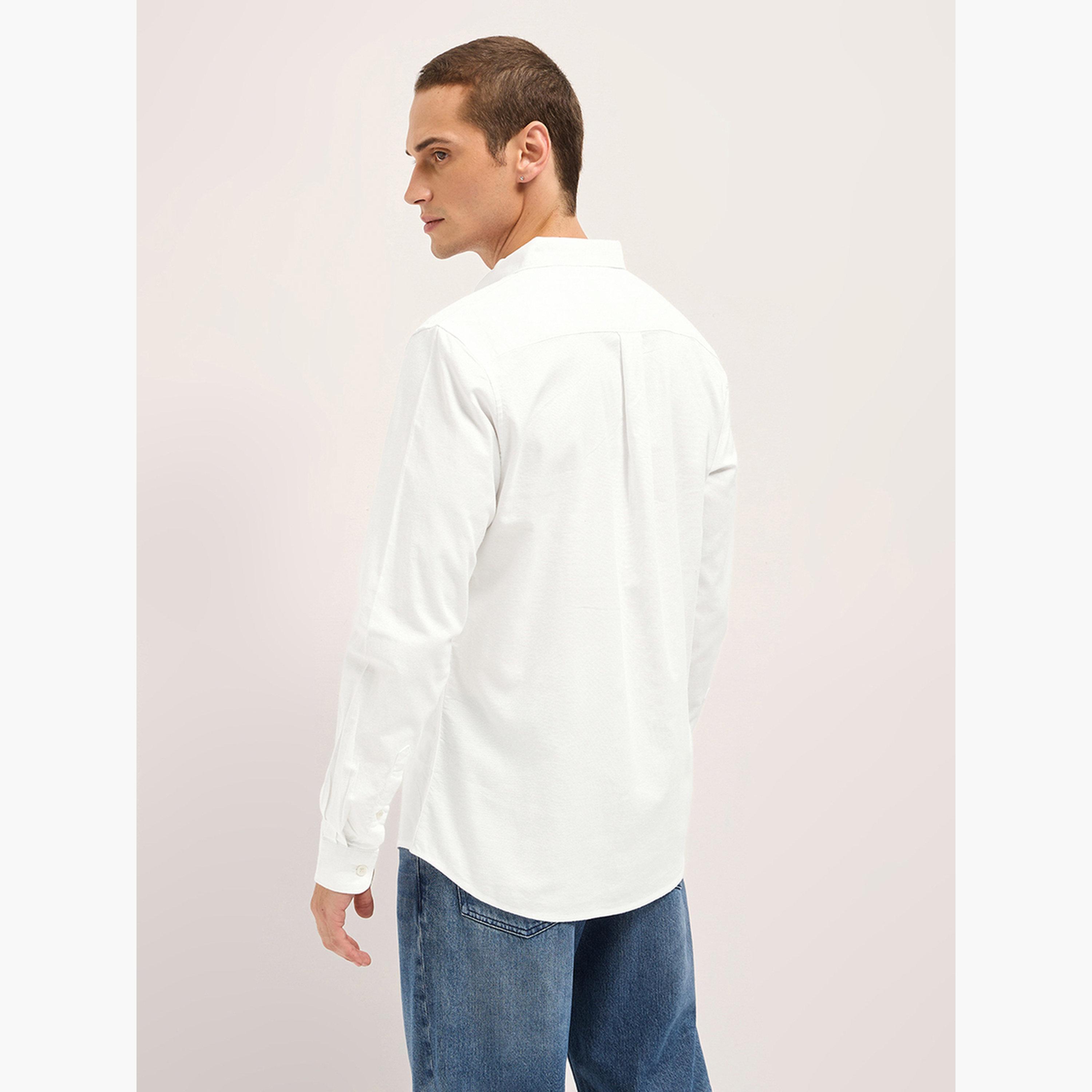 ذا بير هاوس × ستايلي - قميص رجالي كاجوال بقصة ضيقة من مزيج القطن السادة-men-clothing-shirts-image-4