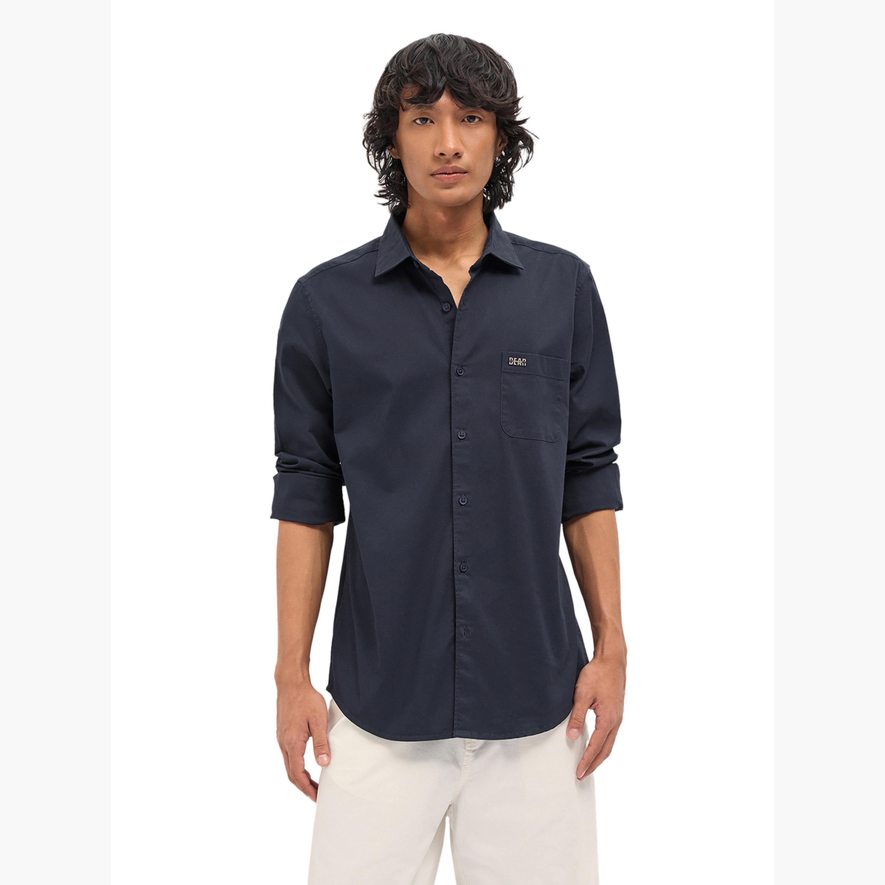 The Bear House X Styli Men's Solid Cotton Blend Slim Fit Casual Shirt-men-clothing-shirts-image-6