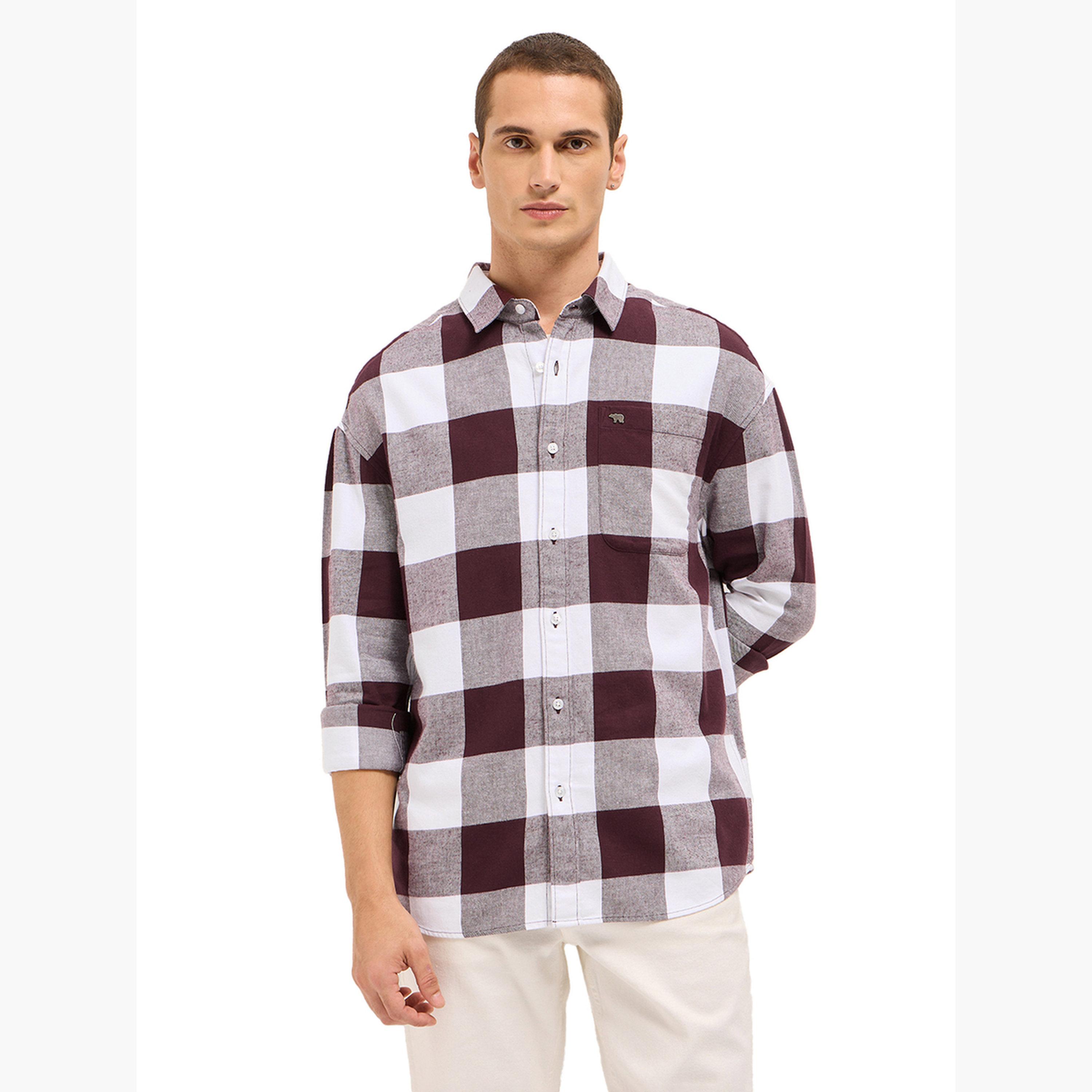 The Bear House X Styli Men Cotton Checked Relax Fit Flannel Casual Shirt-men-clothing-shirts-image-3