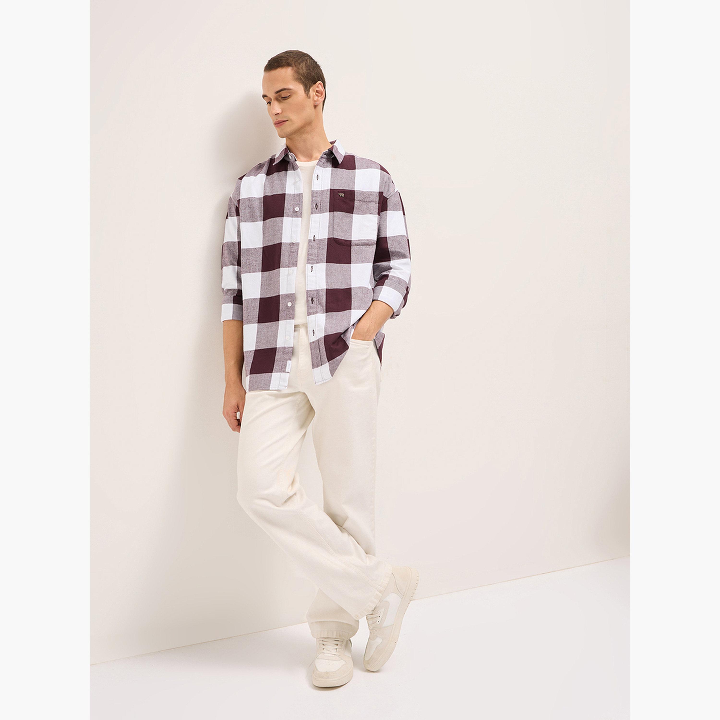 The Bear House X Styli Men Cotton Checked Relax Fit Flannel Casual Shirt-men-clothing-shirts-image-4