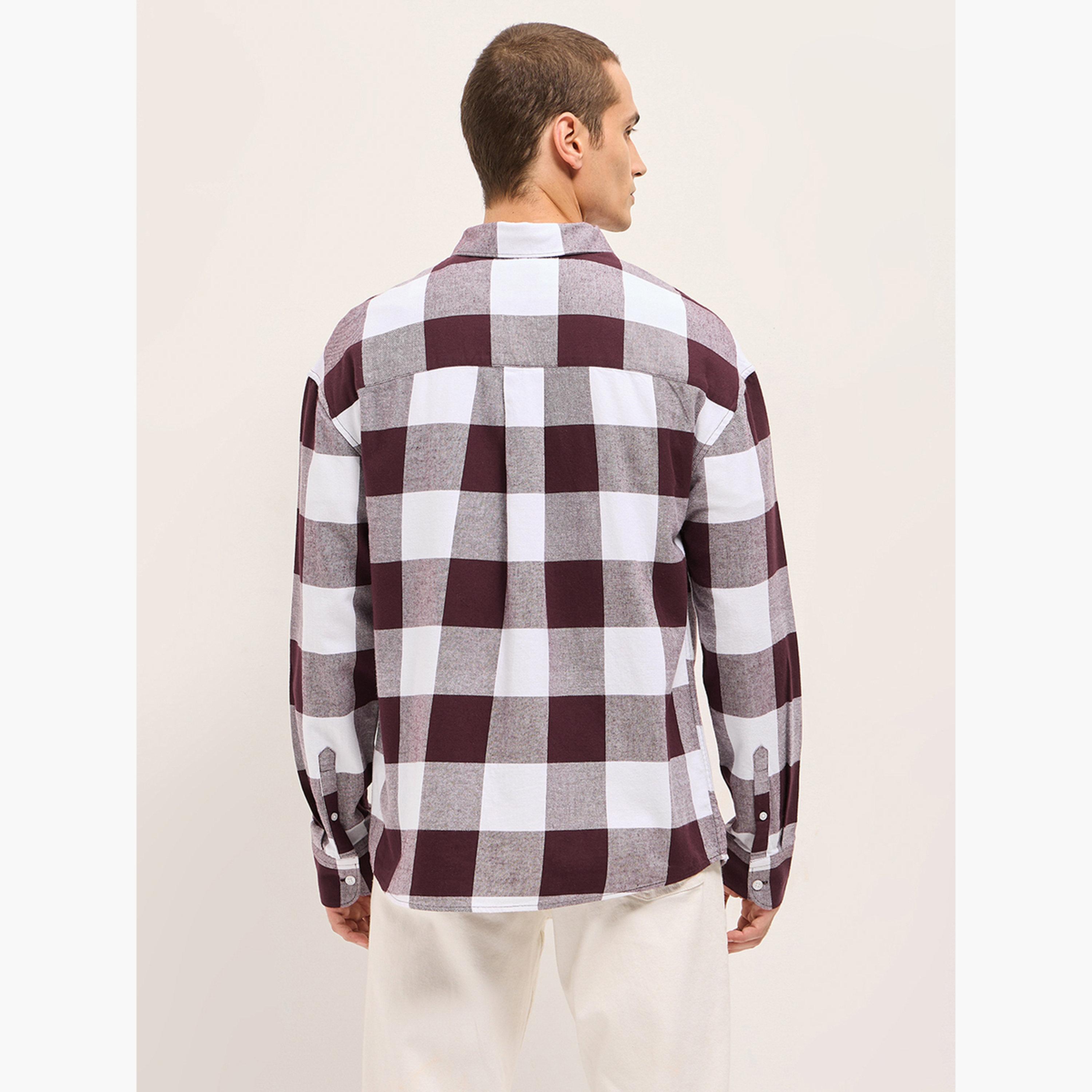 The Bear House X Styli Men Cotton Checked Relax Fit Flannel Casual Shirt-men-clothing-shirts-image-6
