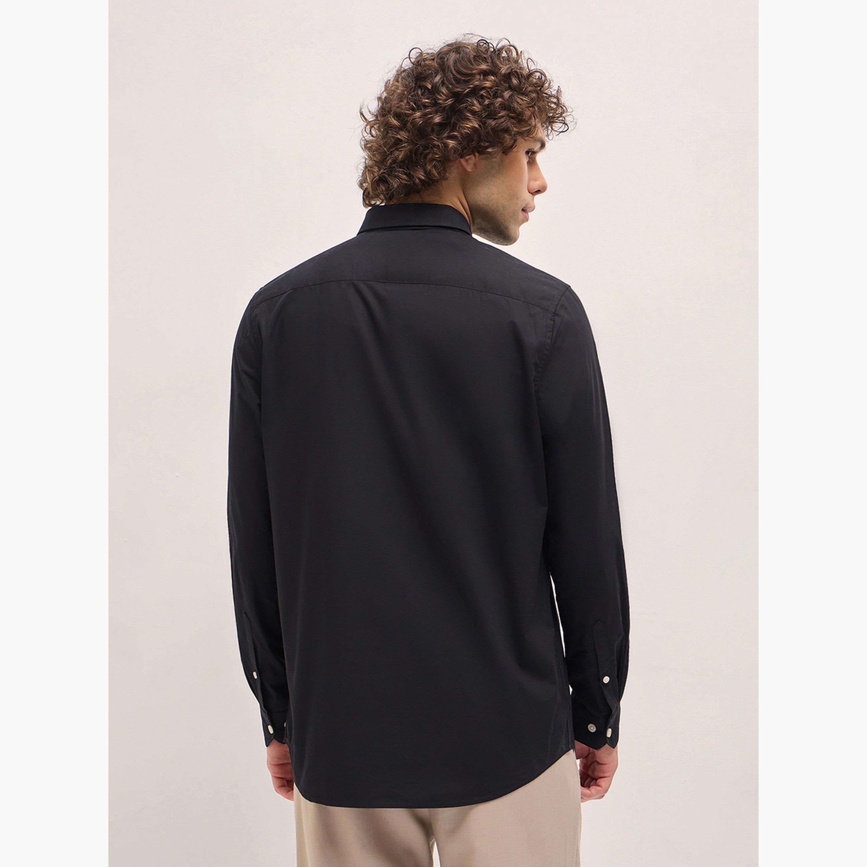 The Bear House X Styli black tailored fit cotton formal shirt-men-clothing-shirts-image-4