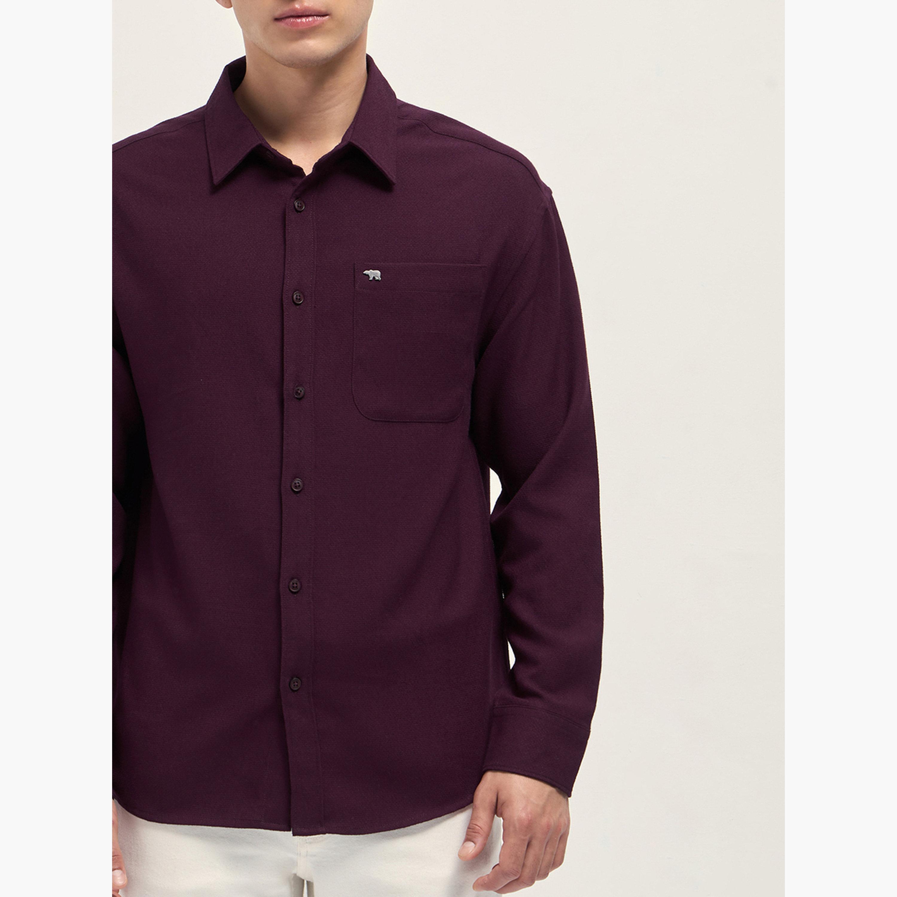 ذا بير هاوس × ستايلي - قميص رجالي كاجوال بقصة مريحة ومنسوجة بنسيج مميز-men-clothing-shirts-image-3