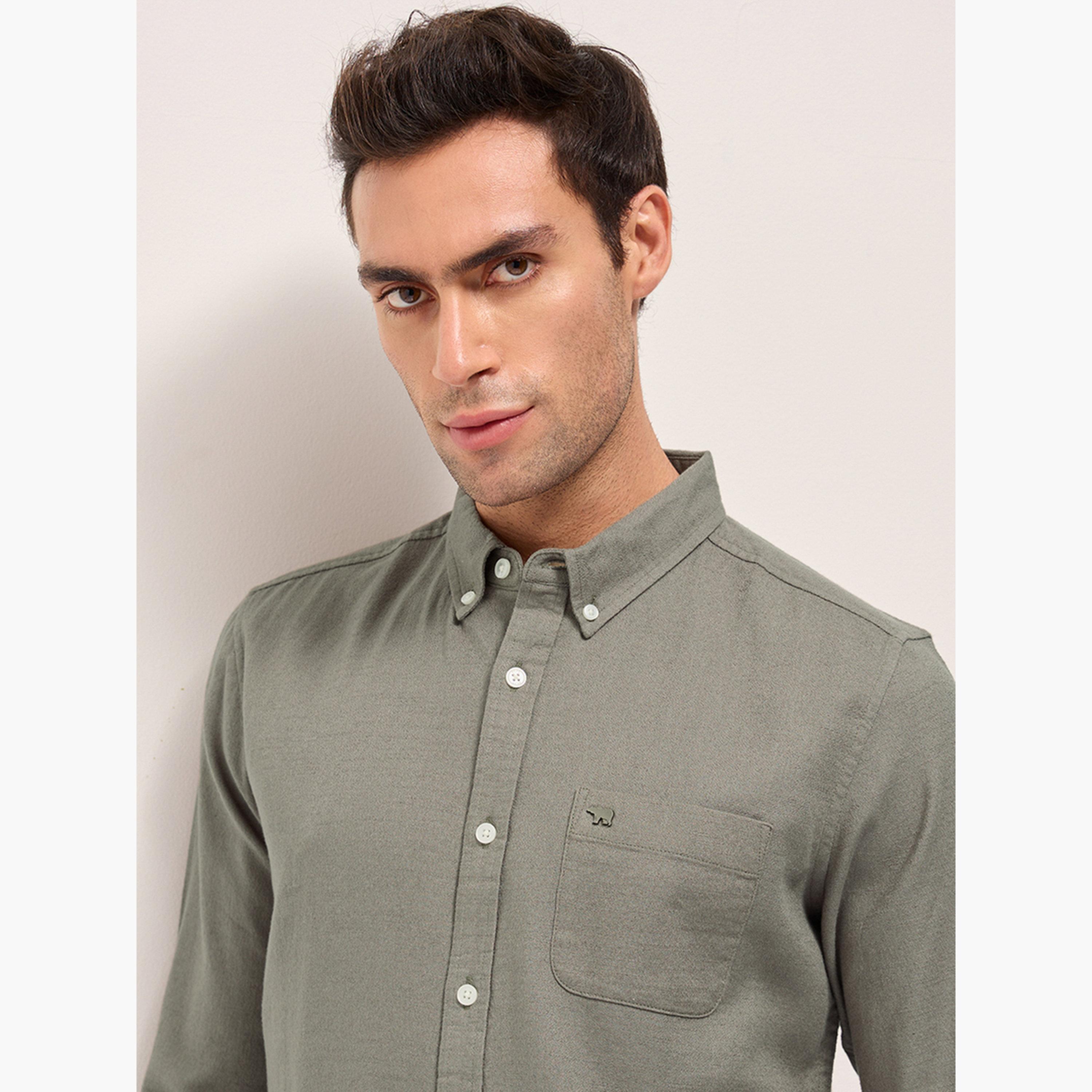 The Bear House X Styli Men's Solid Cotton Linen Slim Fit Casual Shirt-men-clothing-shirts-image-2