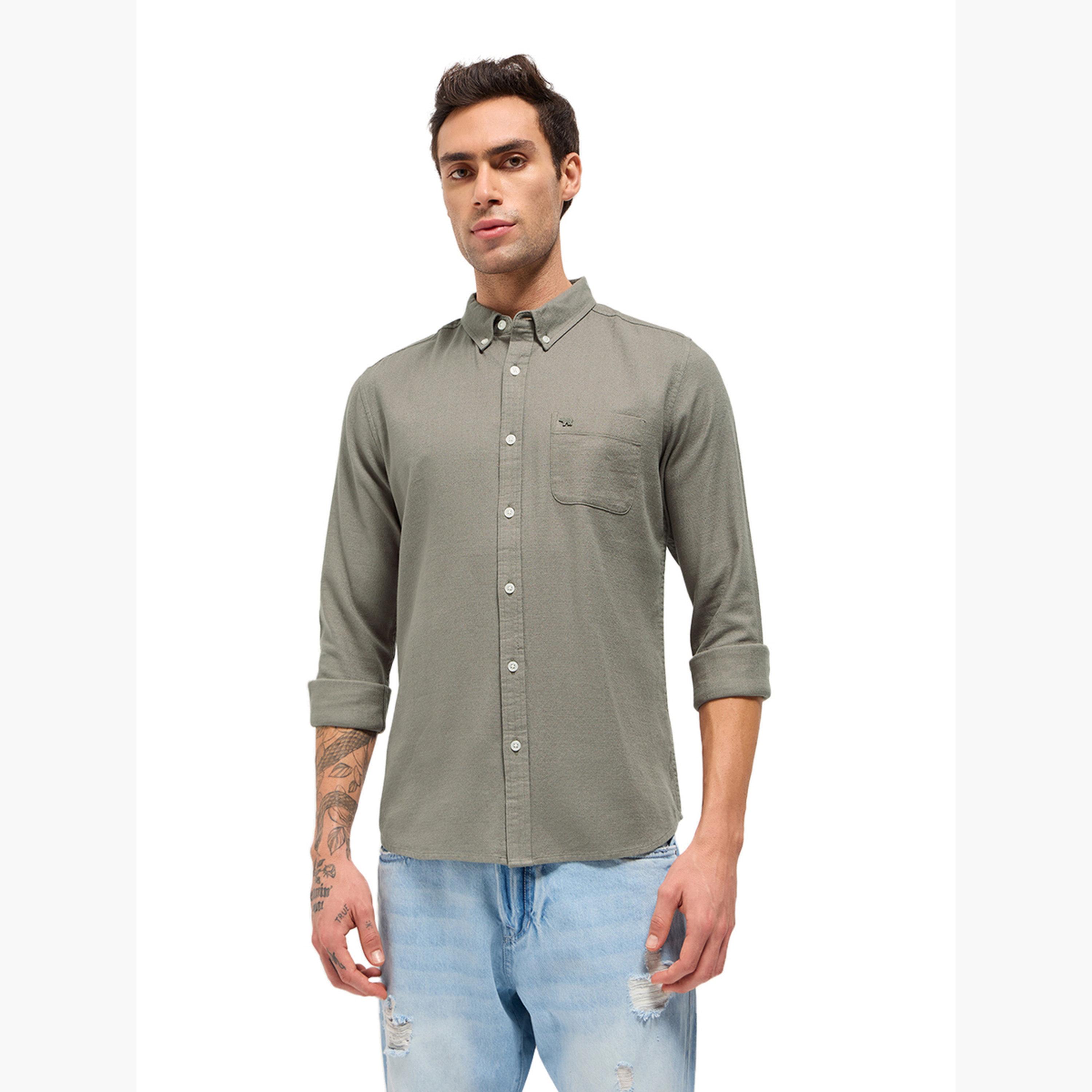 The Bear House X Styli Men's Solid Cotton Linen Slim Fit Casual Shirt-men-clothing-shirts-image-3