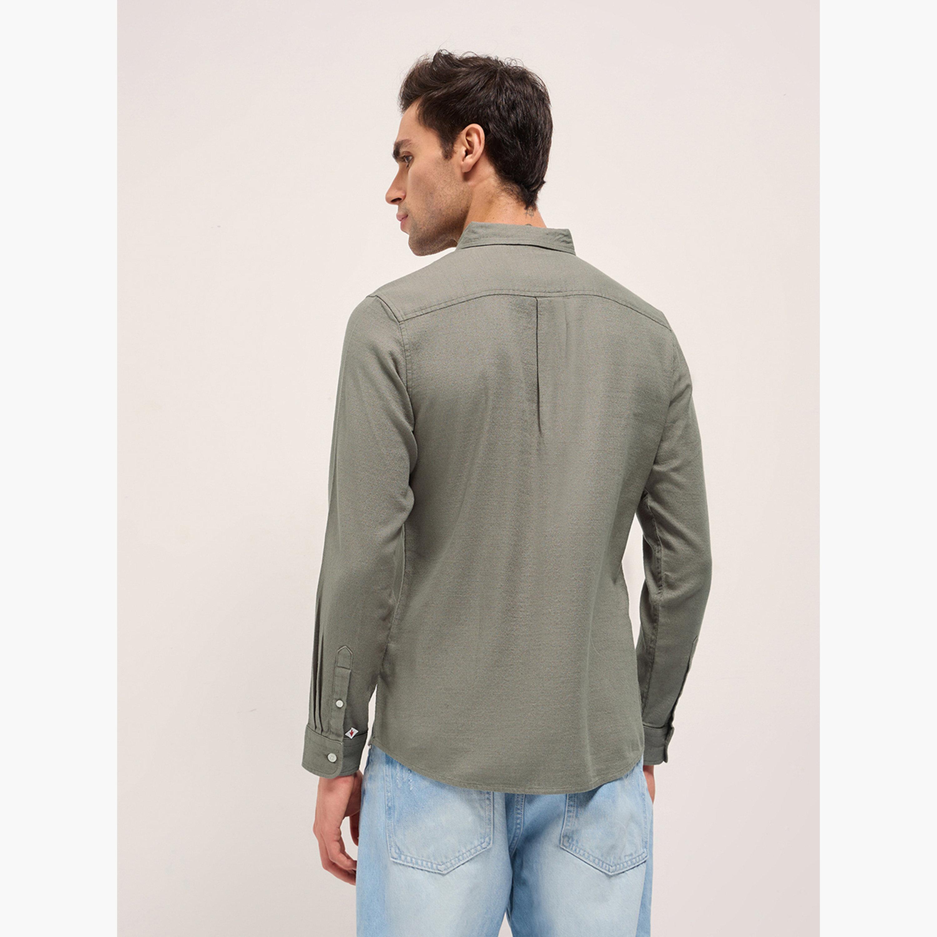 The Bear House X Styli Men's Solid Cotton Linen Slim Fit Casual Shirt-men-clothing-shirts-image-6
