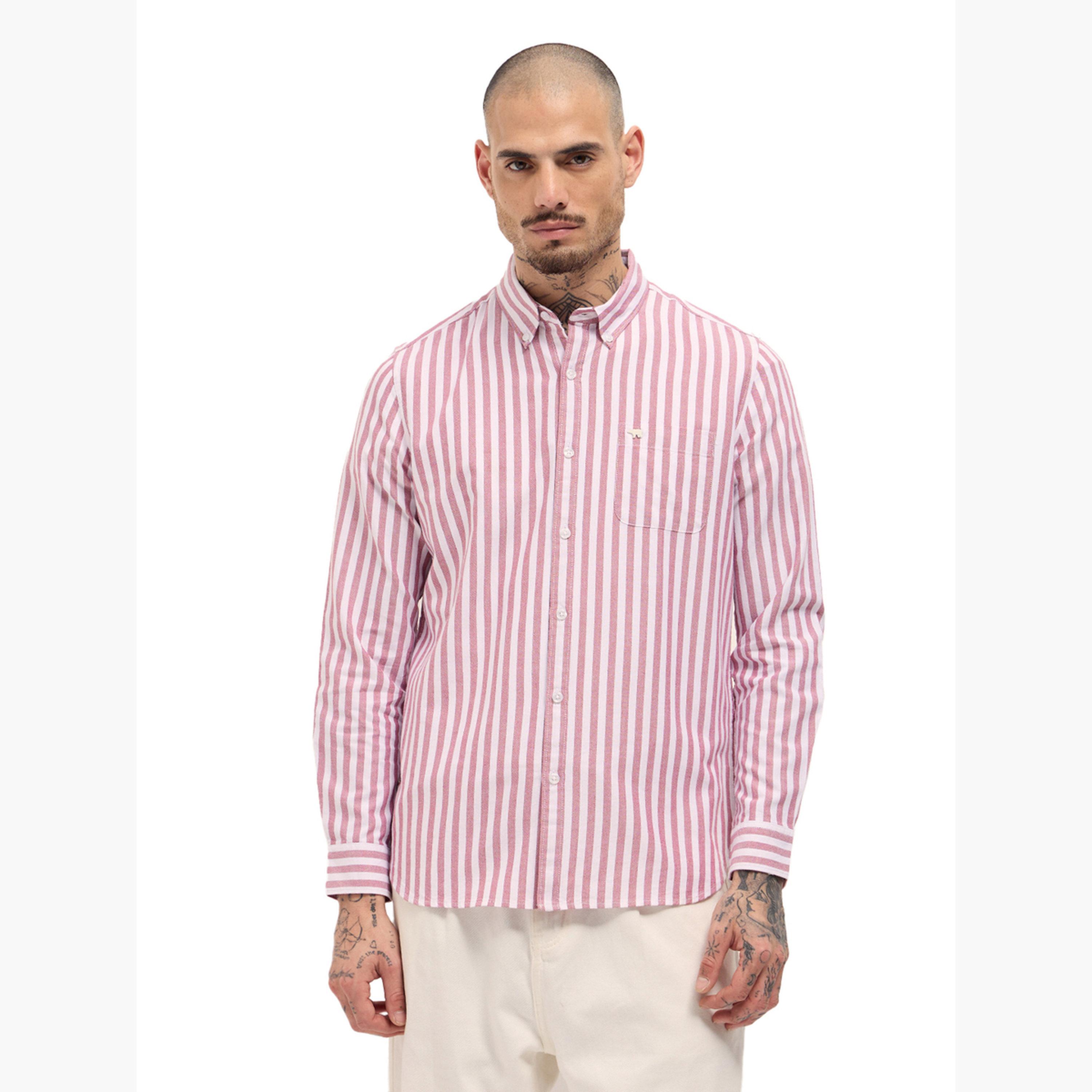 The Bear House X Styli Men's Pure Cotton Striped Casual Shirt-men-clothing-shirts-image-4