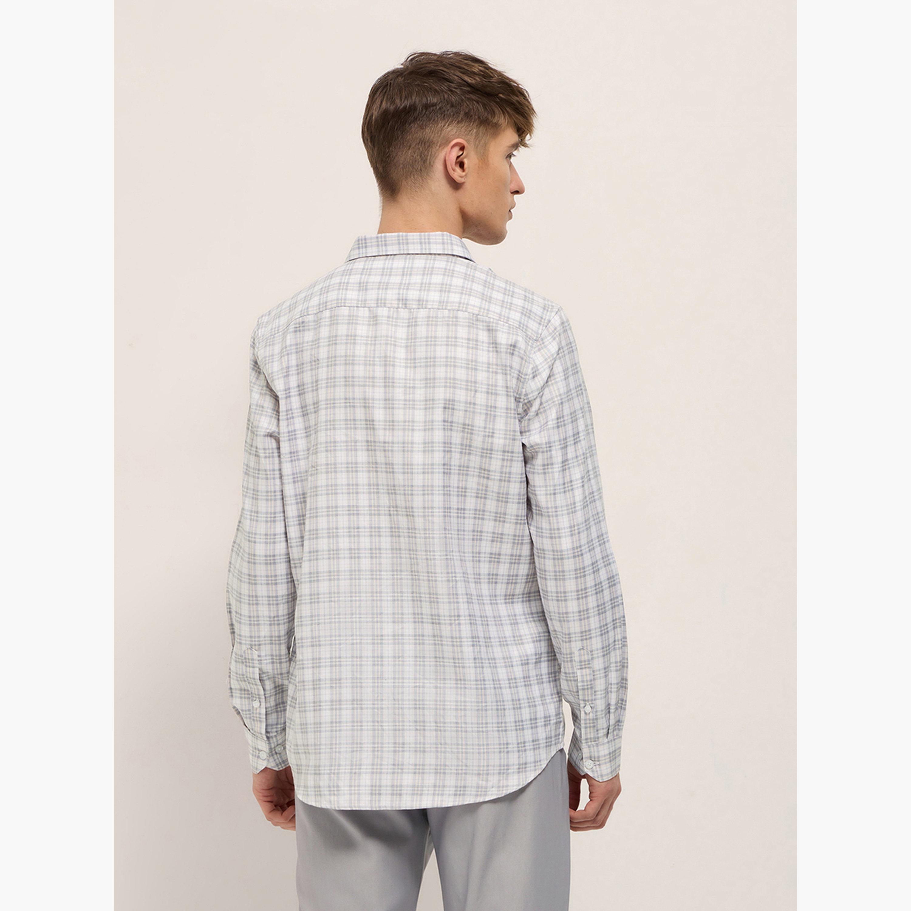 ذا بير هاوس × ستايلي - قميص رجالي رسمي بنقشة مربعات قصة محددة-men-clothing-shirts-image-5