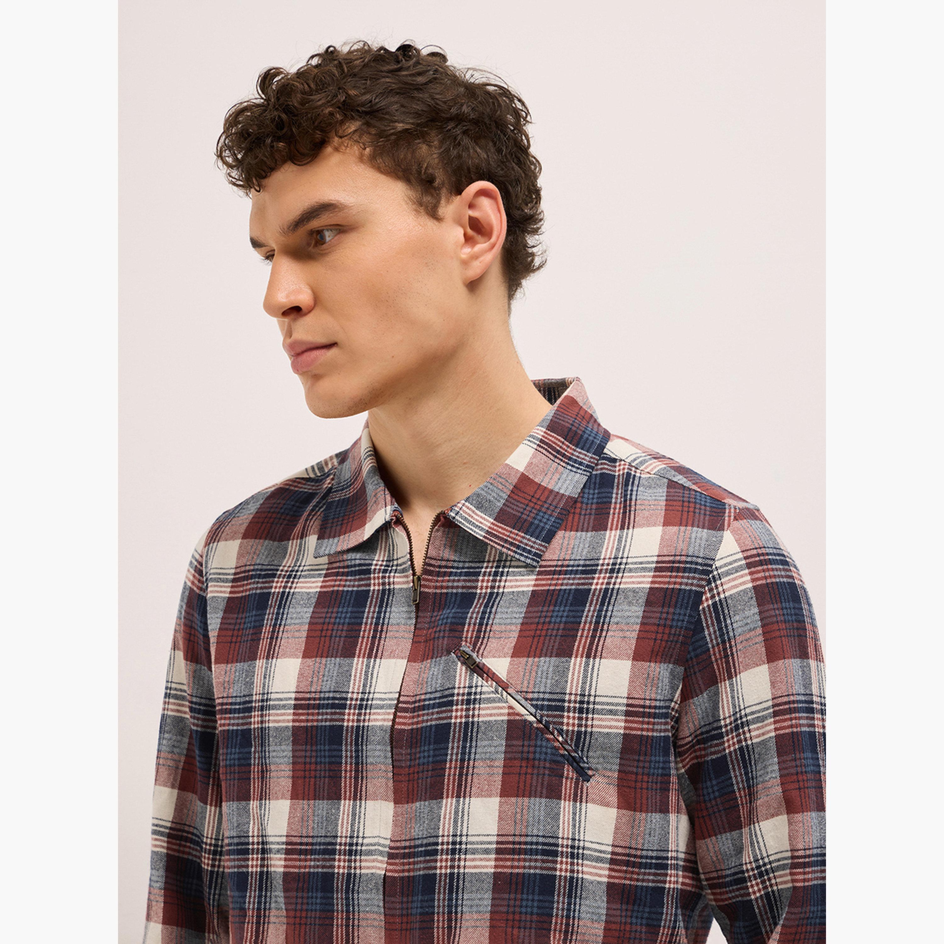 The Bear House X Styli Men's Cotton Checked Regular Fit Shirt-men-clothing-shirts-image-2
