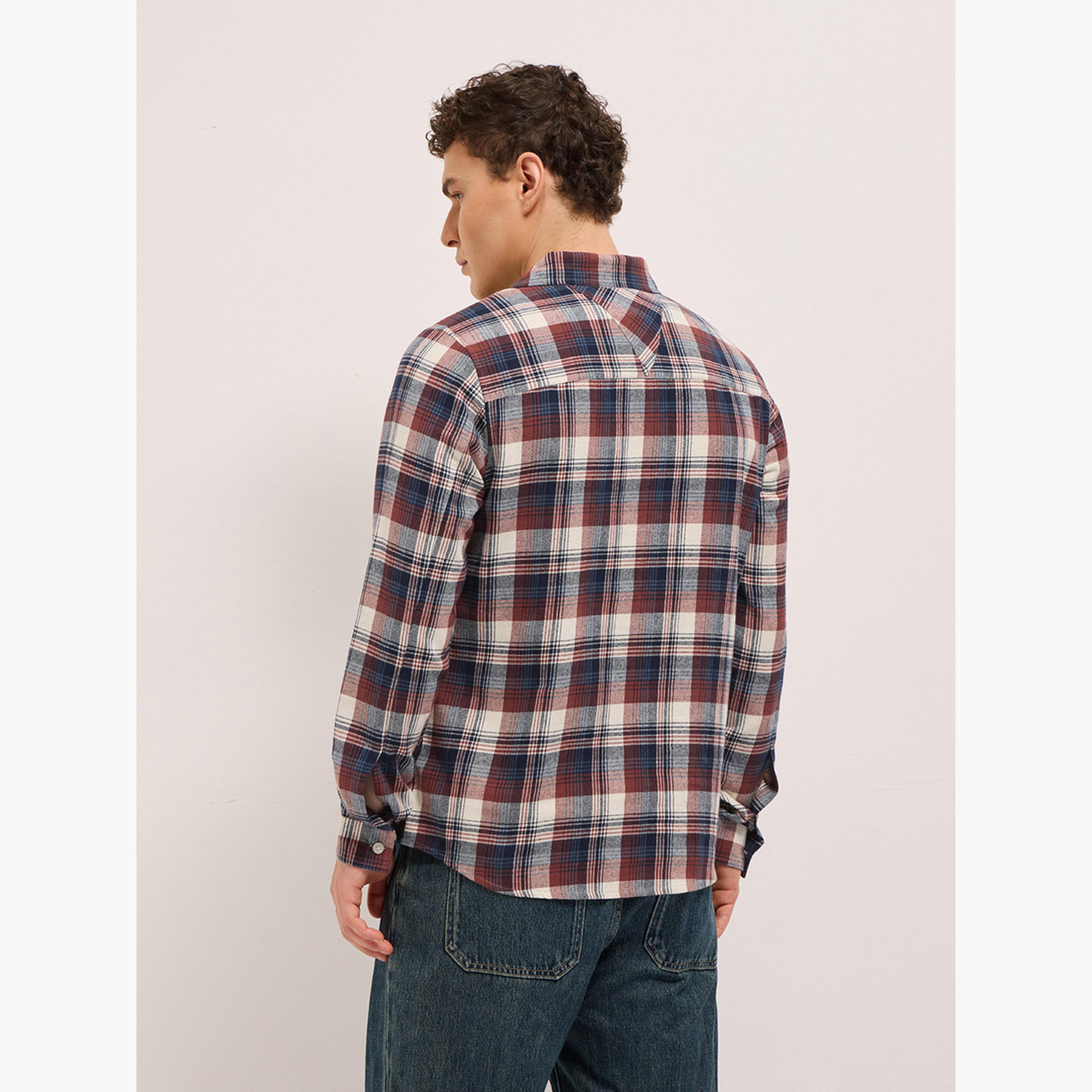 The Bear House X Styli Men's Cotton Checked Regular Fit Shirt-men-clothing-shirts-image-6