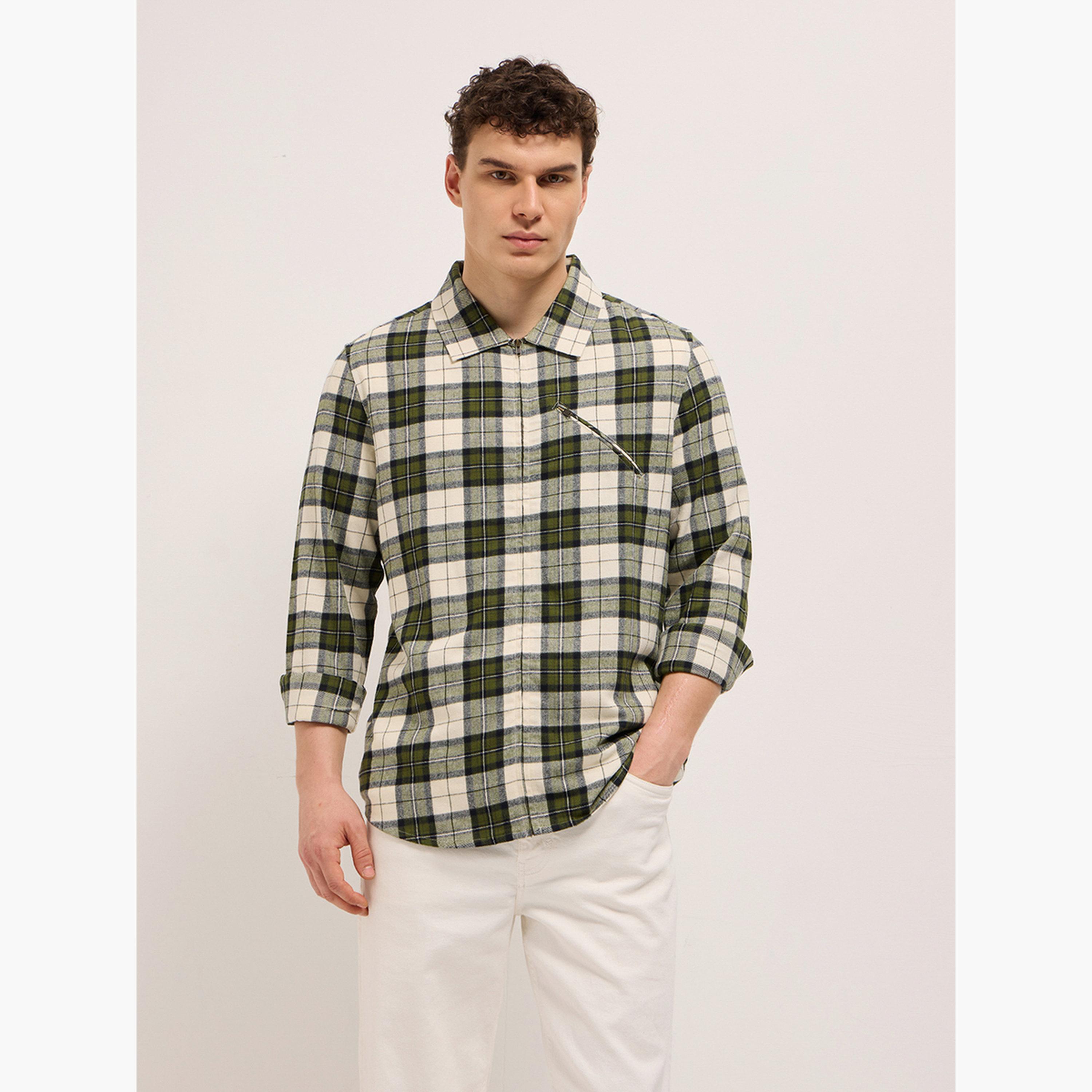 The Bear House X Styli Men's Cotton Checked Regular Fit Shirt-men-clothing-shirts-image-1