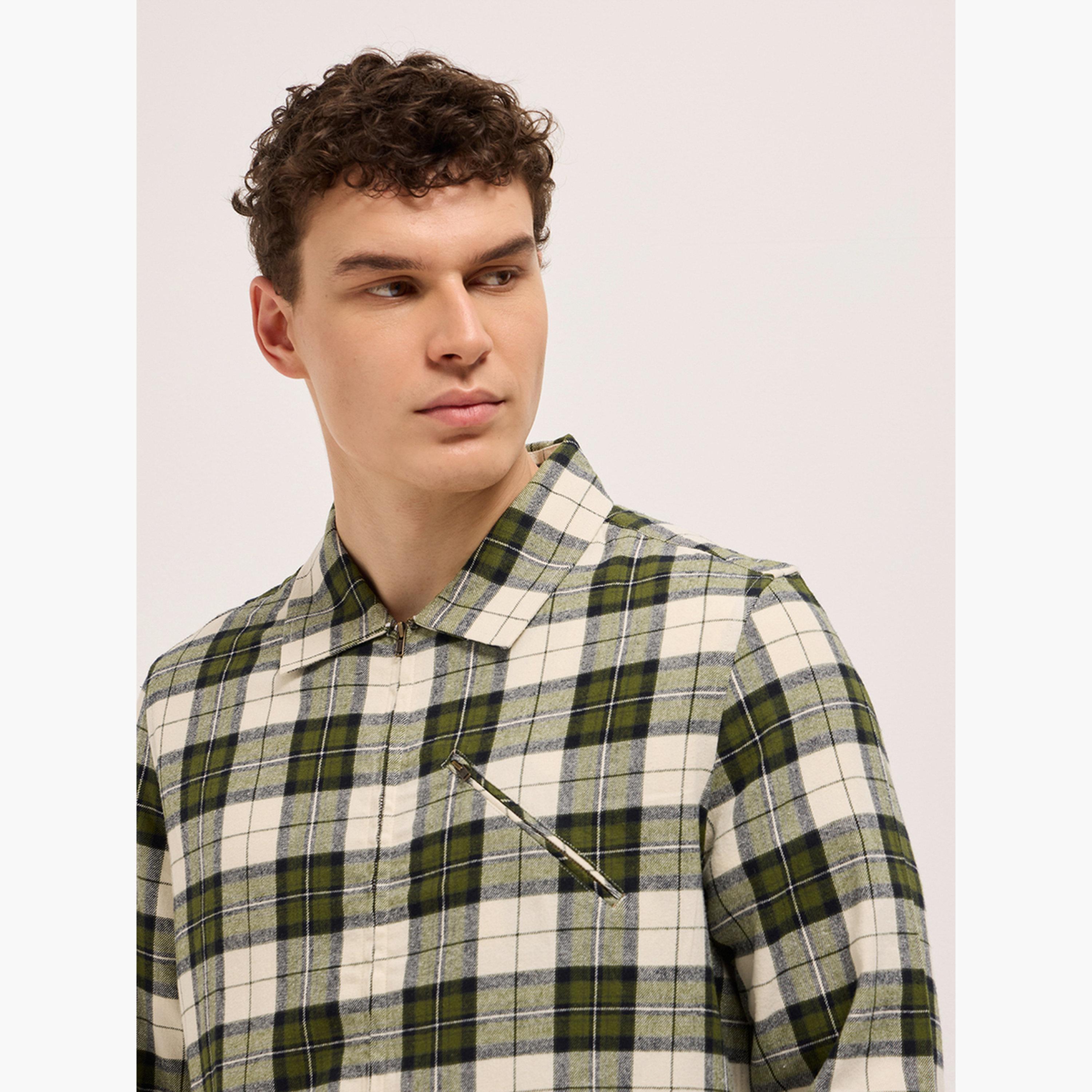 The Bear House X Styli Men's Cotton Checked Regular Fit Shirt-men-clothing-shirts-image-2