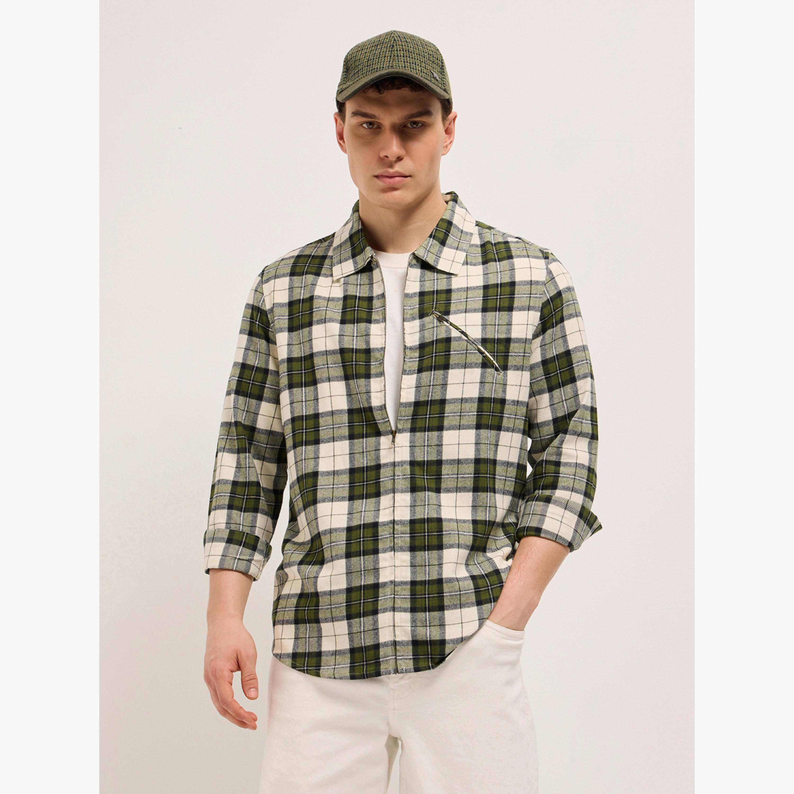 The Bear House X Styli Men's Cotton Checked Regular Fit Shirt-men-clothing-shirts-image-5
